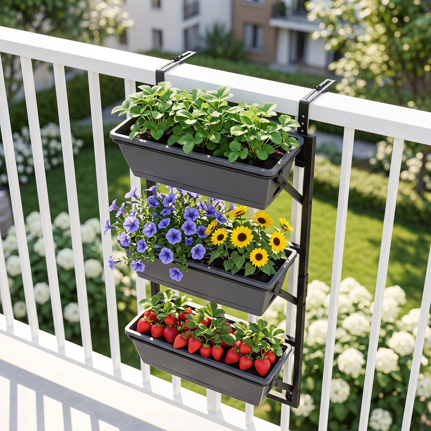 Hivvago Hanging Vertical Planter Wall-mounted Adjustable with Detachable Hooks