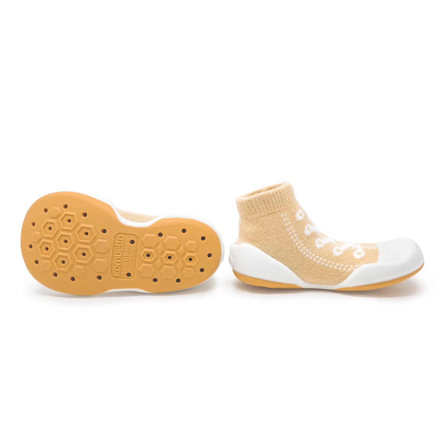 Komuello Baby Boy Girl First Walk Sock Shoes Sneakers - Beige