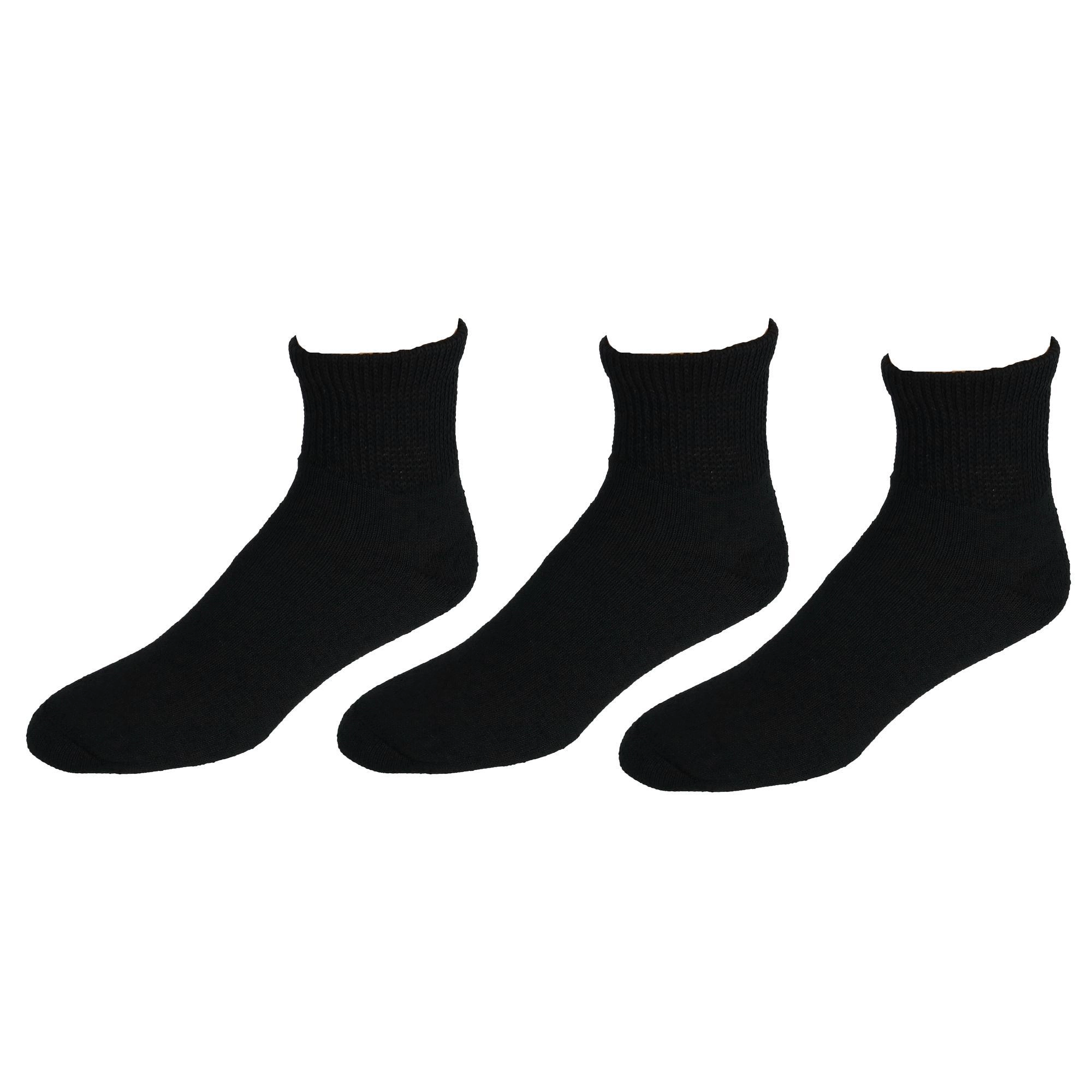 CTM Men's Loose Fit Diabetic Ankle Socks (3 Pair Pack)