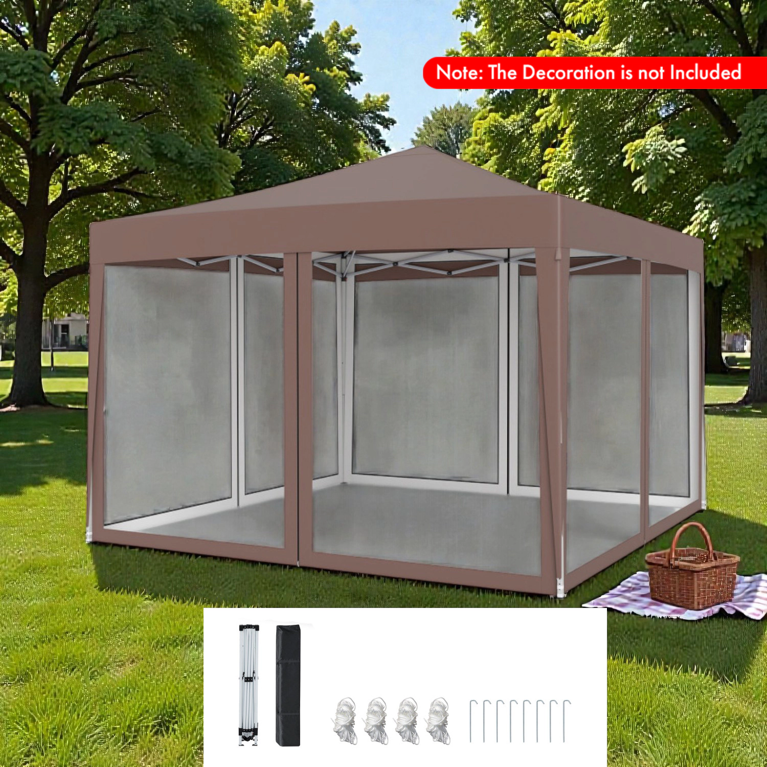Hivvago Easy Setup Canopy Tent with Protective Mesh