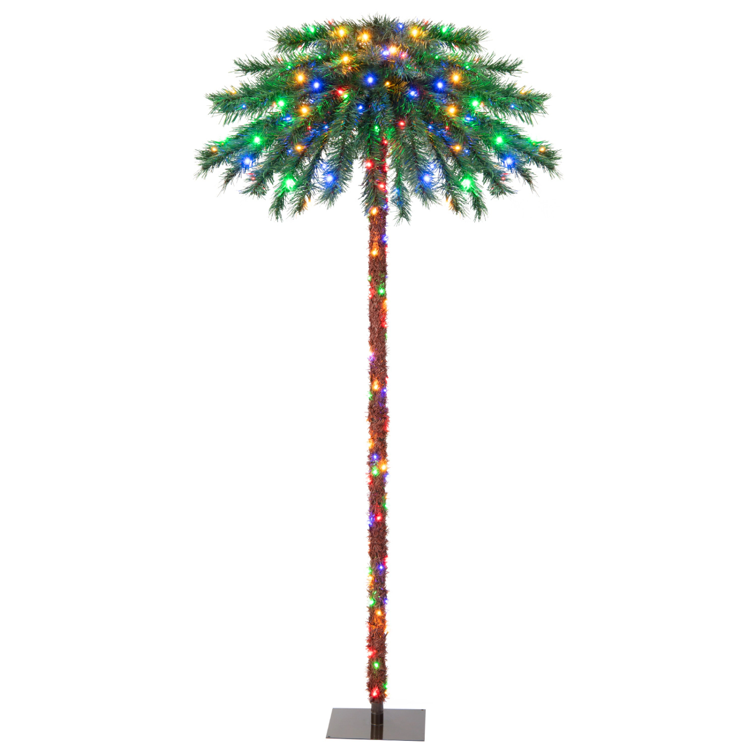 LJG 6 Feet Pre-Lit Artificial Tropical Christmas Palm Tree with 210 Multi-Color Lights
