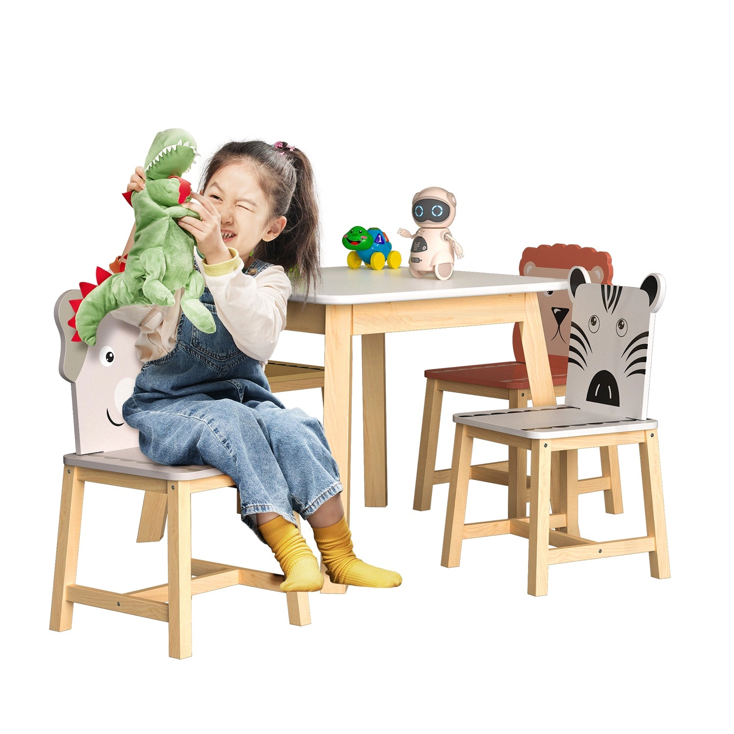 GBruno Animal-Themed Kids Table And 4 Chair Set