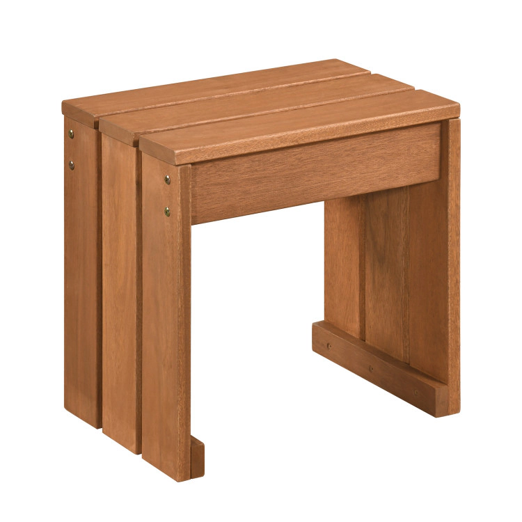 Hivvago Outdoor Garden Bench Single Person Patio Backless Bench With Solid Wooden Frame
