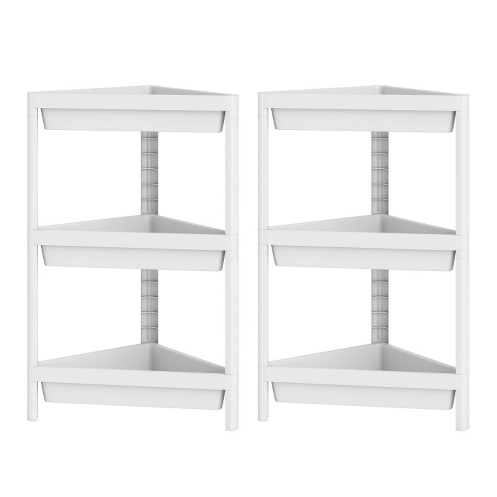 SUGIFT 2-Pack 3-Tier Detachable Corner Shower Caddy Storage Rack 10-in x 17.5-in x 26.5-in 18-lb per Shelf White