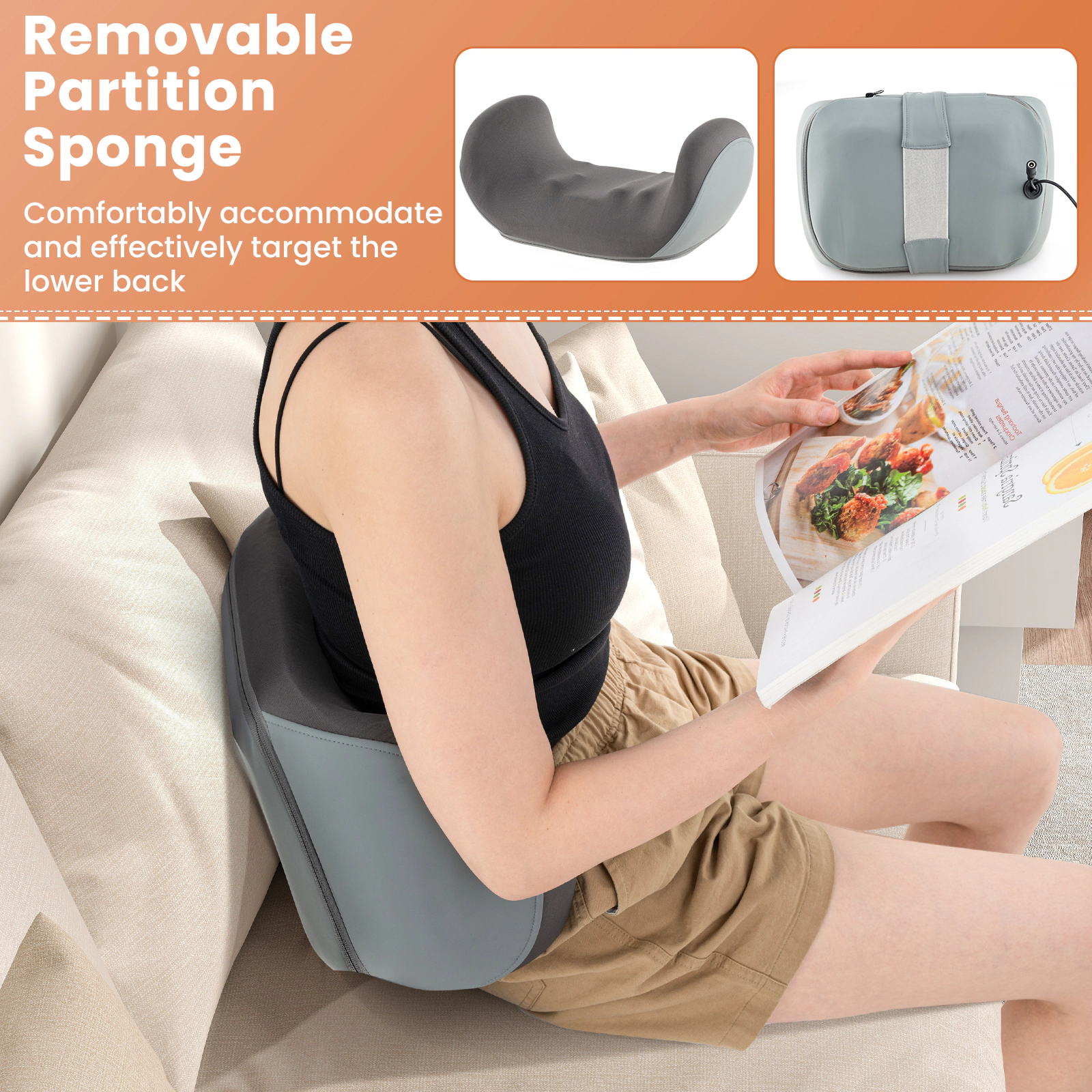 SUGIFT Shiatsu Foot and Calf Massager with Heat Kneading Nodes Vibration and Removable Partition Sponge