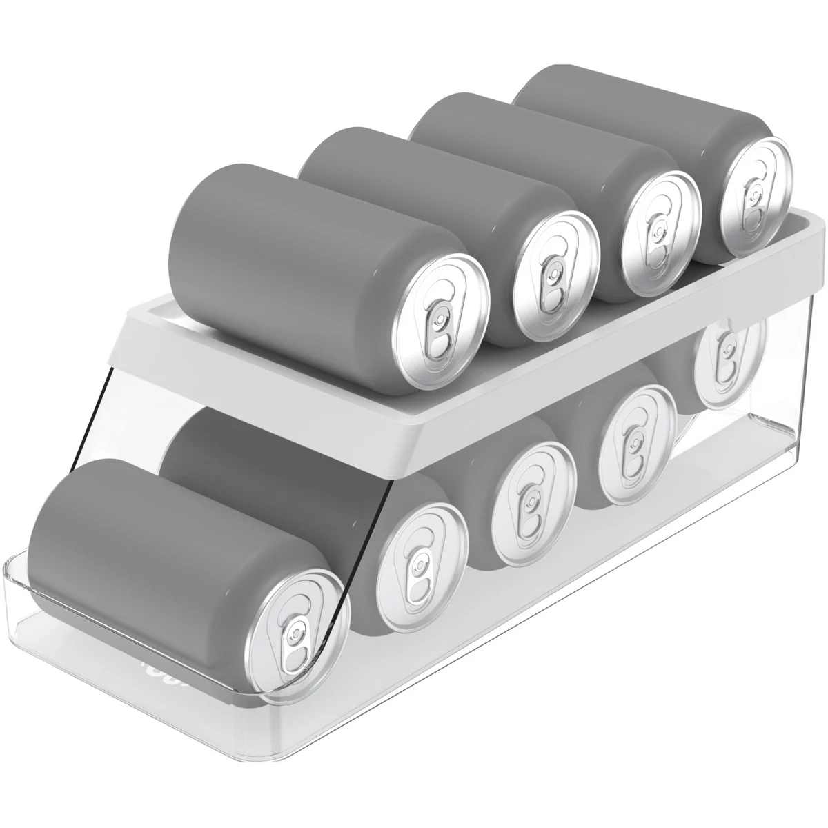 OU Soda Can Organizer for Refrigerator, Clear Rolling Can Dispenser for Fridge / Pantry, BPA Free Soda Can Rack