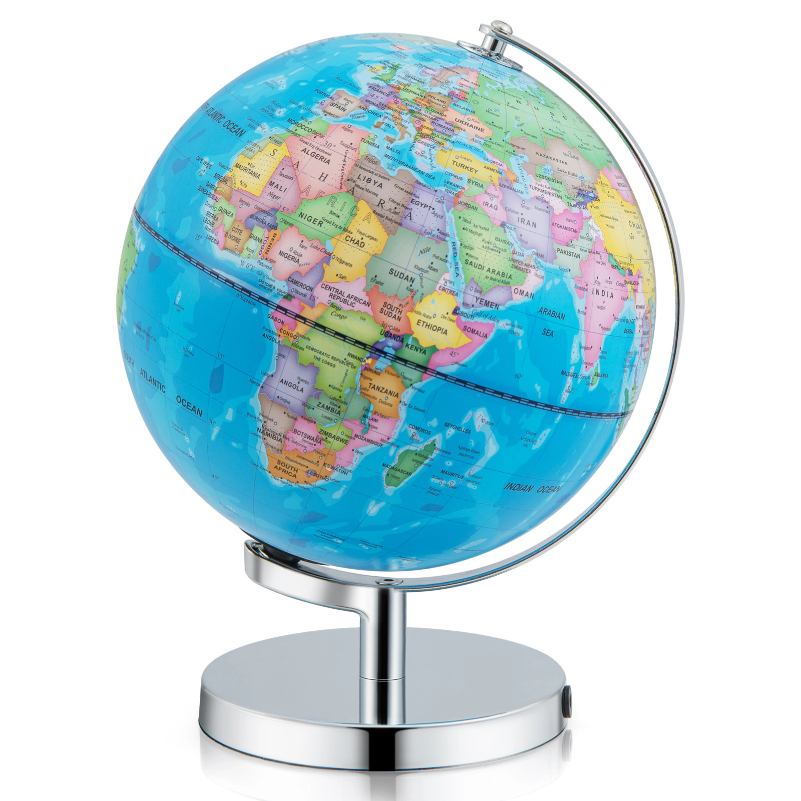 SUGIFT Kids 3-in-1 Illuminated 88 Constellations Night Light World Globe 9-in Diameter 9.5-in x 9.5-in x 11.5-in Blue