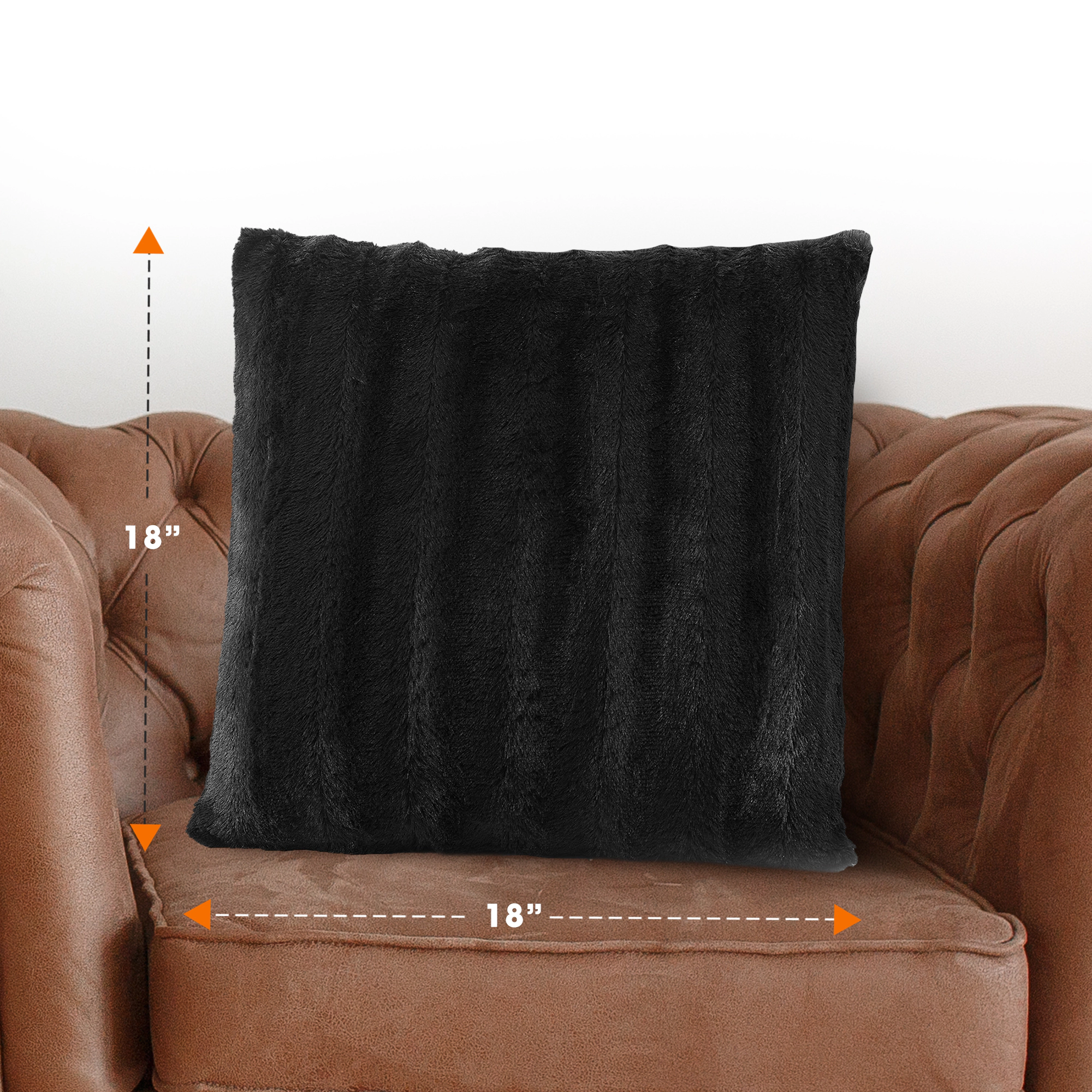 Cheer Collection 18 x Inch Embossed Faux Fur Decorative Throw Pillow Cover, Pillowcase Only