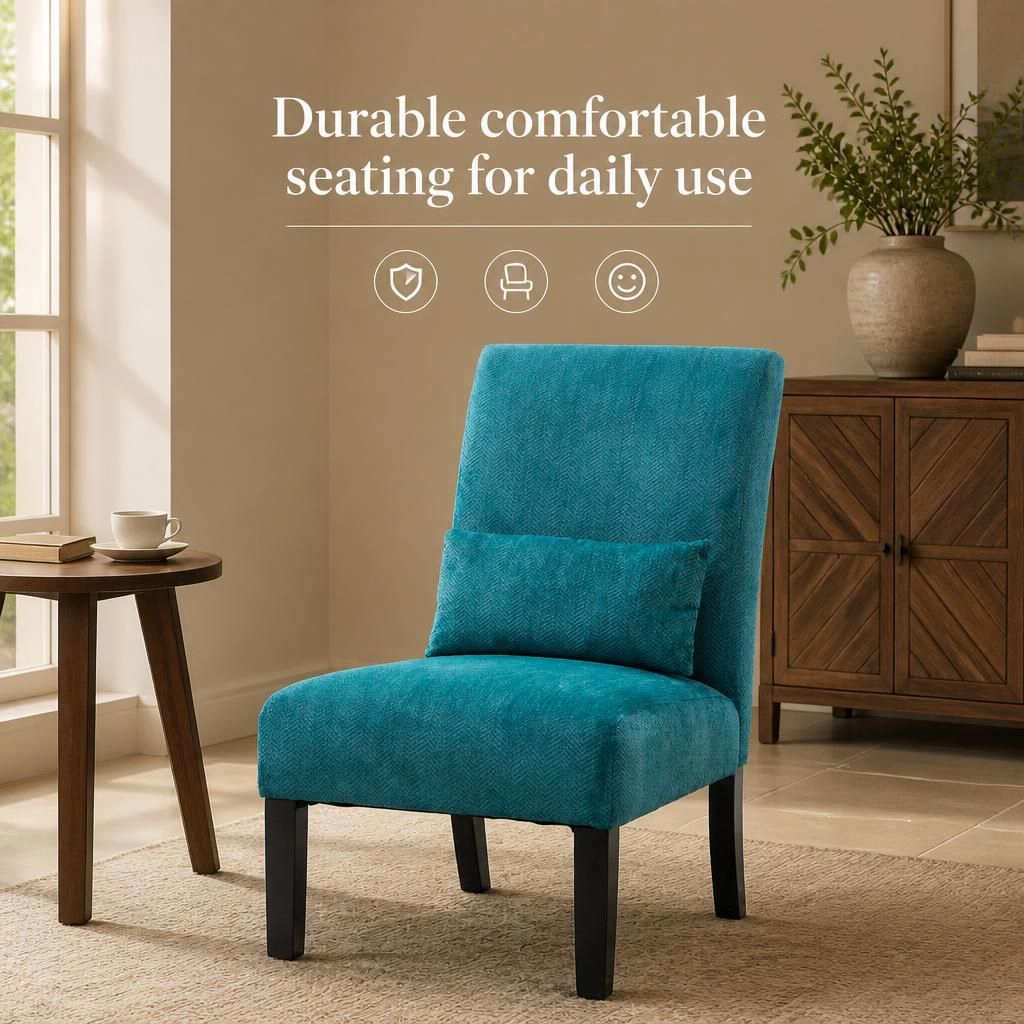 GOODSILO Modern Upholstered Armless Accent Chair for Indoor Seating