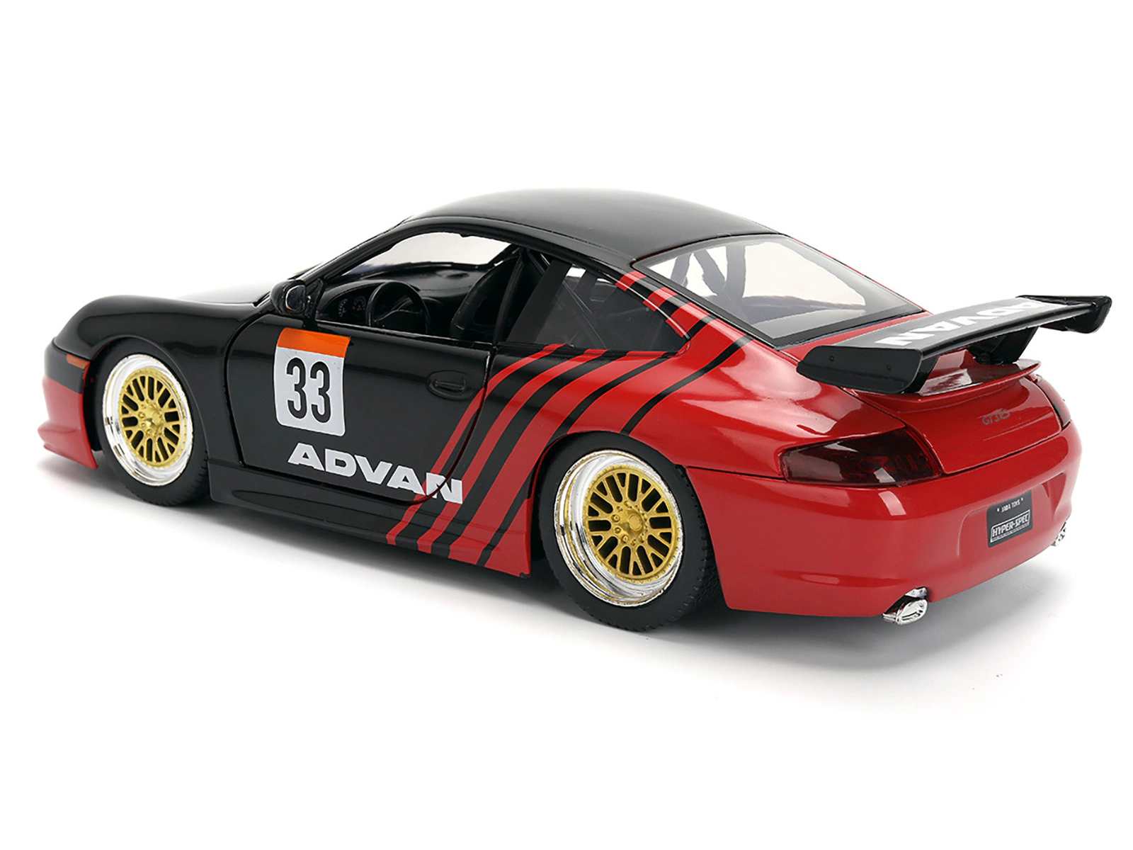 Jada Porsche 911 GT3 RS (996) #33 "ADVAN" Black and Red "Hyper-Spec" Series 1/24 Diecast Model Car by Jada