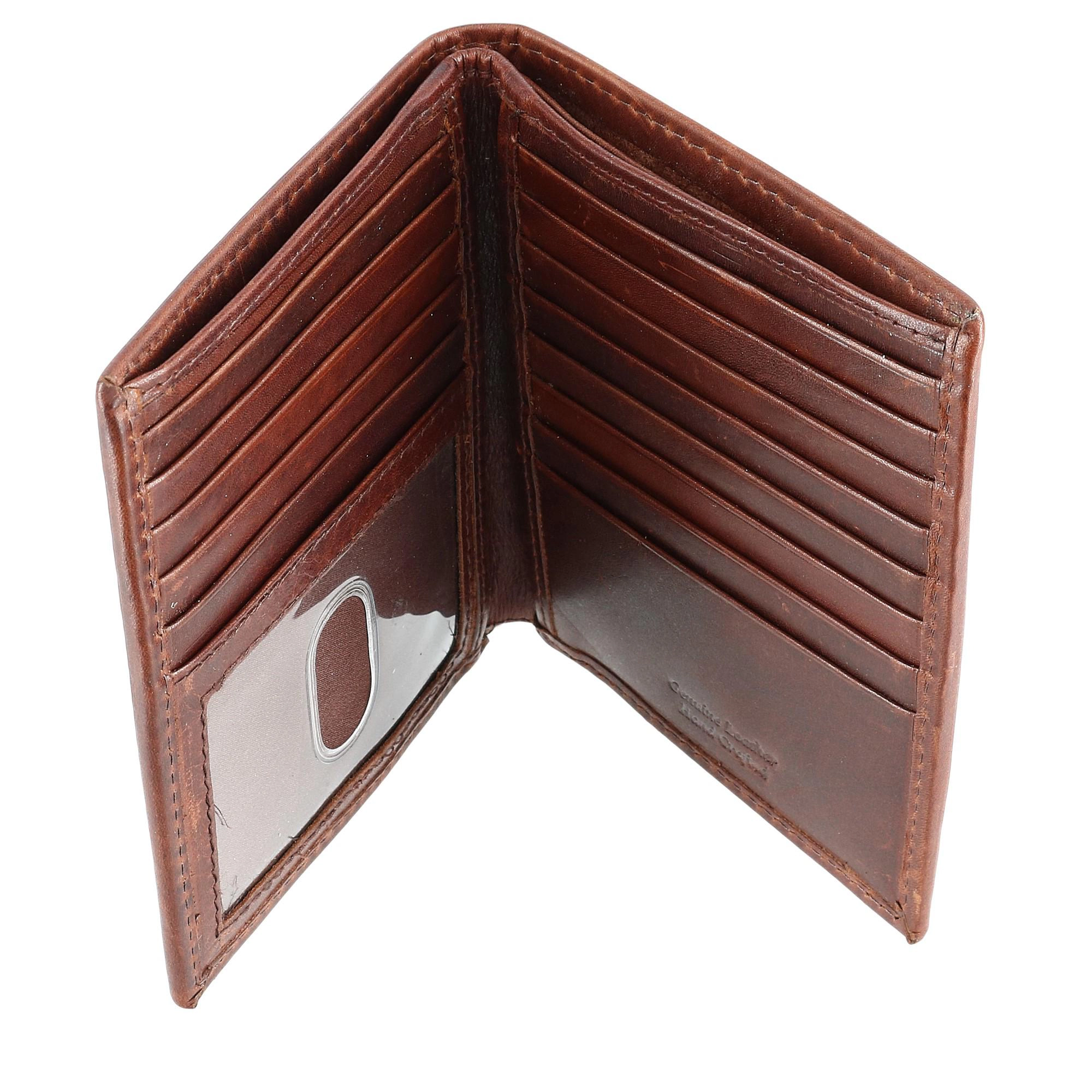 CTM® Men's Oil Pull Up Leather Hipster Bifold Wallet