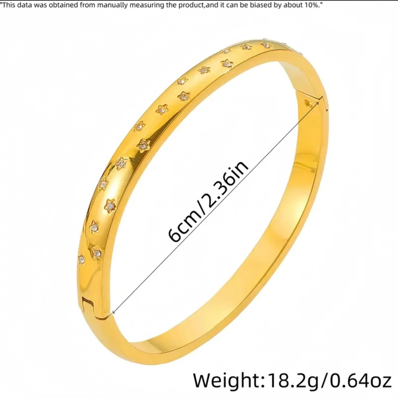 DressAtR Women's Star 18K Gold Plated Zircon Bracelet