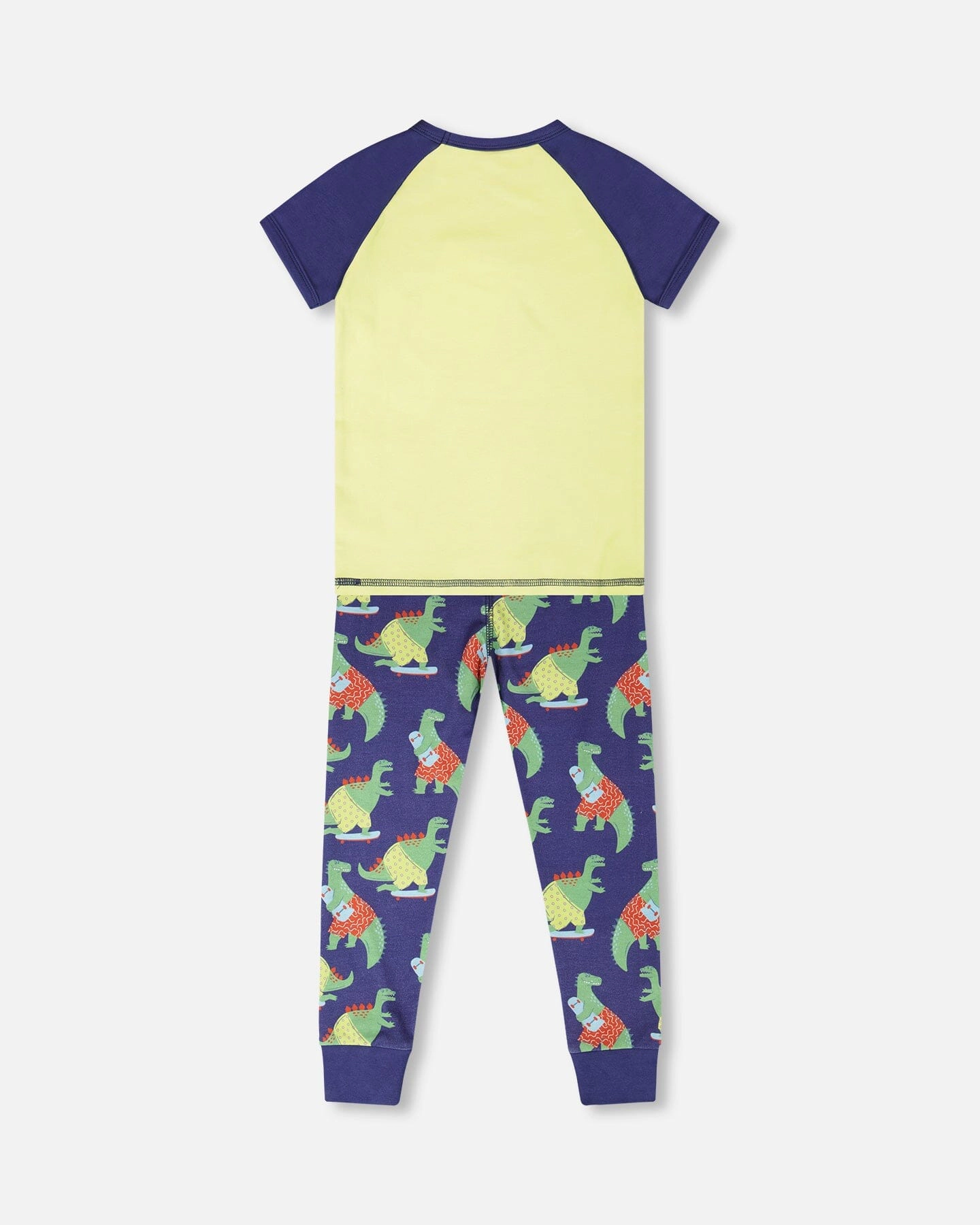 Deux par Boys Organic Cotton Two-Piece Pyjama Set Blue Dino Print