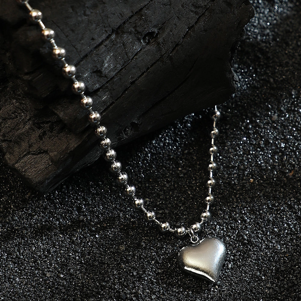 SOHI Women's The Puffer-Cuoer Pendant Necklace - Chrome Silver