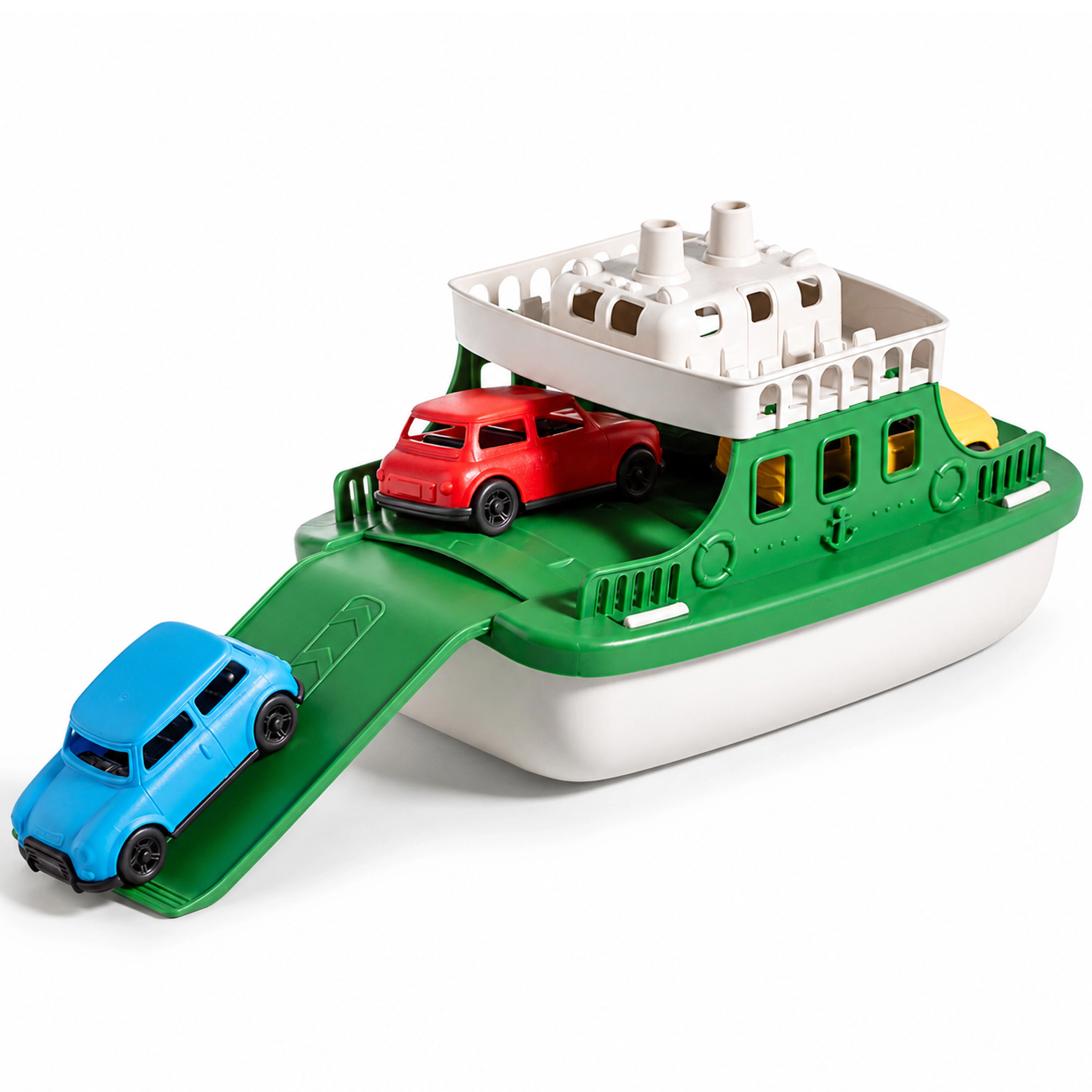 Sperric Boat Bath Toy Set - Carry Ship w/ 4 Mini Cars, Fun Water Toys for Bath, Pool & Beach Play, Safe Non-Toxic Ferry