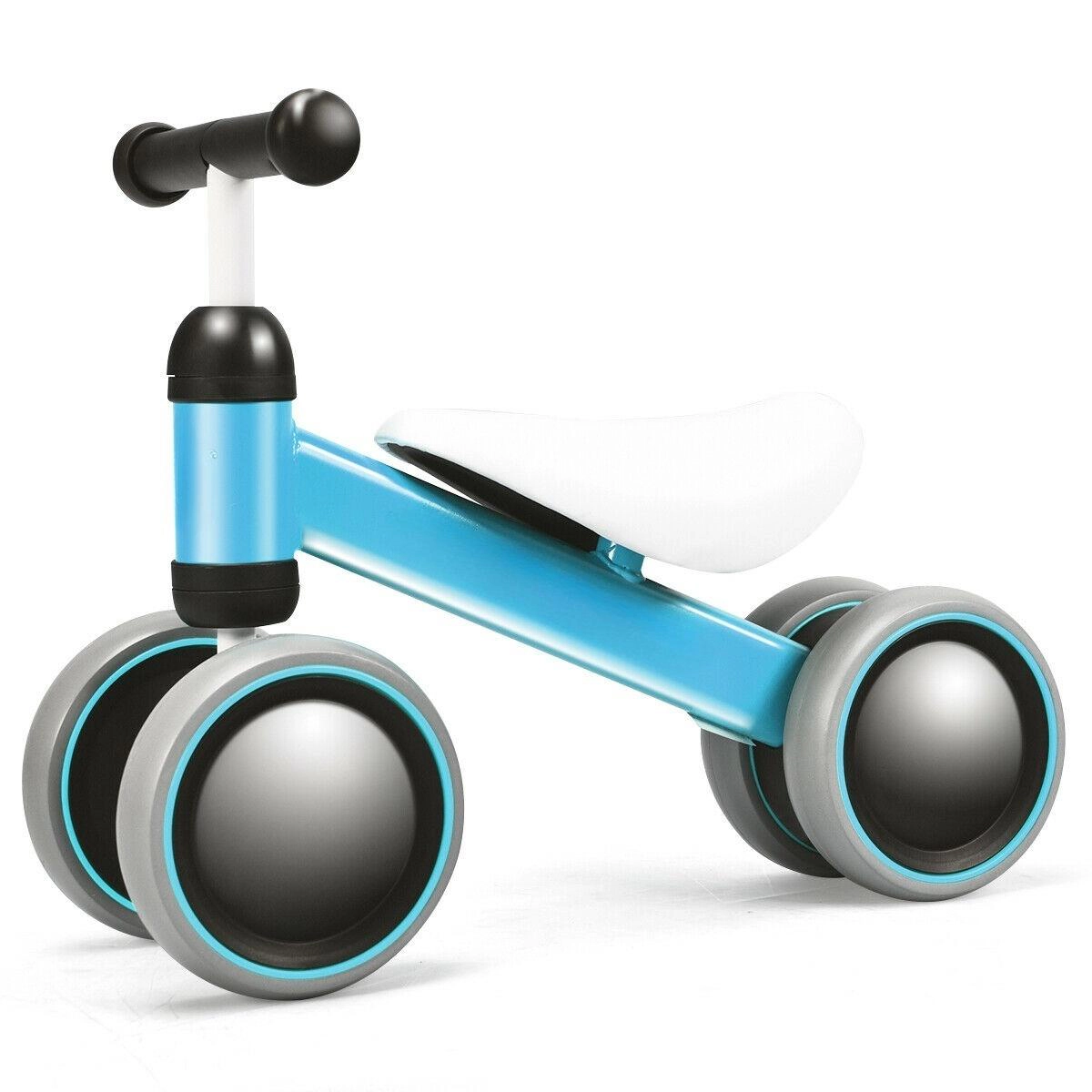 SUGIFT No-Pedal 4-Wheel Baby Balance Bike 44-lb Capacity Ages 2+ 18.5-in Frame Blue Metal TPE EVA PVC Sponge 1 Pc