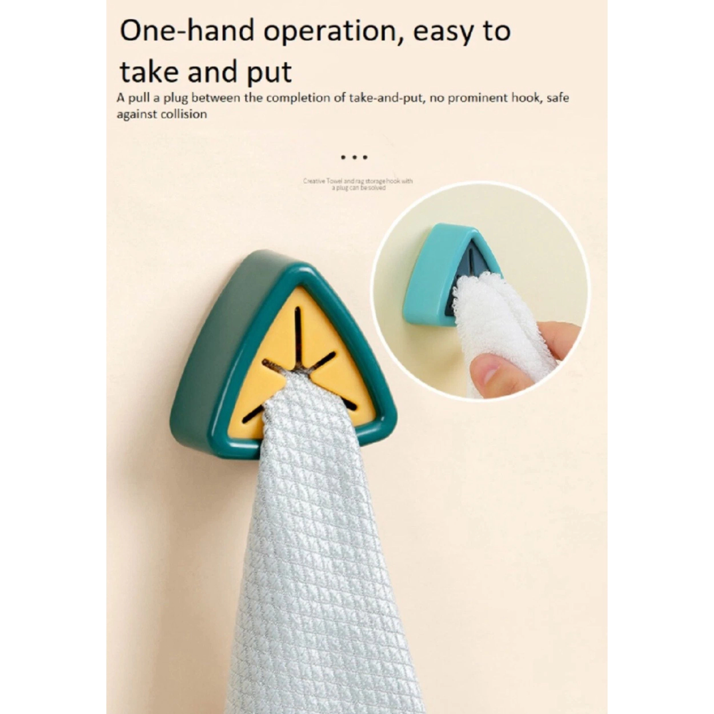 Home Collection Pack of 4 Self Adhesive Towel Holder Hooks for Kitchen & Bathroom
