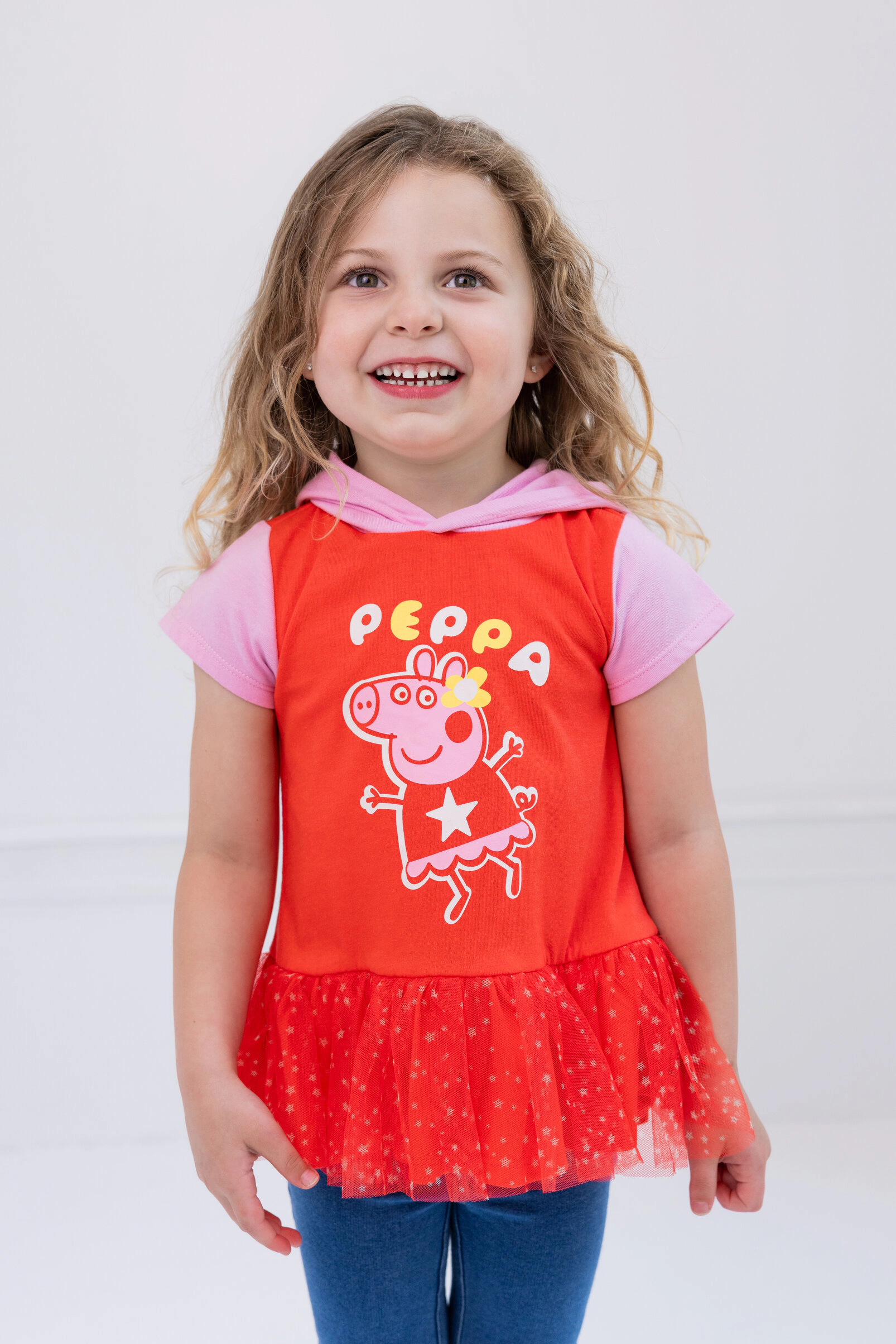 Peppa Pig Girls' Cosplay Hooded Tee