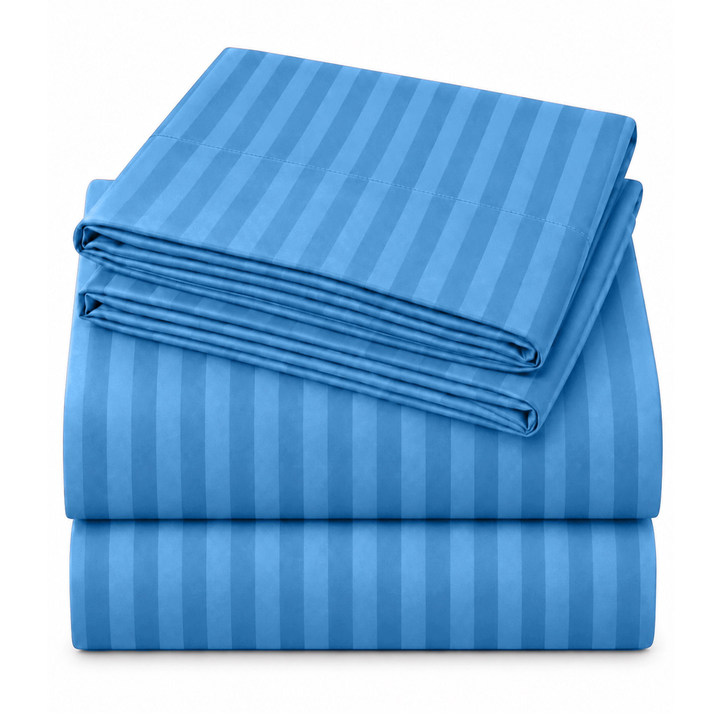 Lux Decor Collection 4-Piece Sheet Set Hypoallergenic Breathable Stripe Bedsheets with Pillowcases