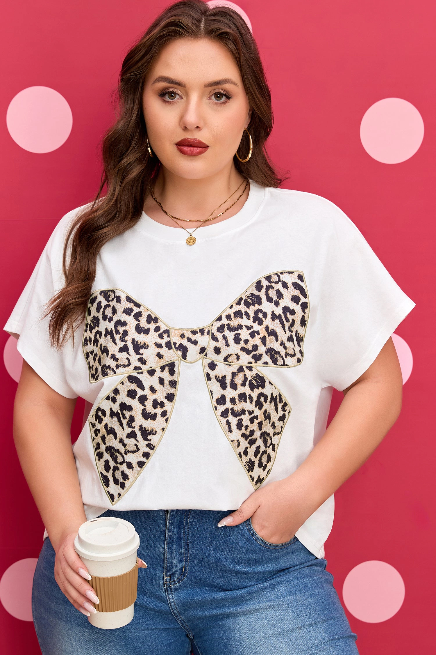 Threaded Pear Women's Aliya Patch Casual T PLUS Shirt