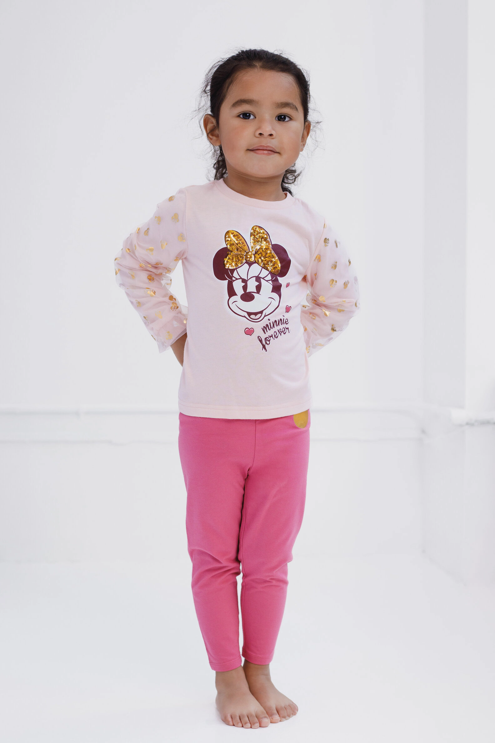 Disney Minnie Mouse Girls' 2-Piece Long Sleeve T-Shirt and Leggings Set