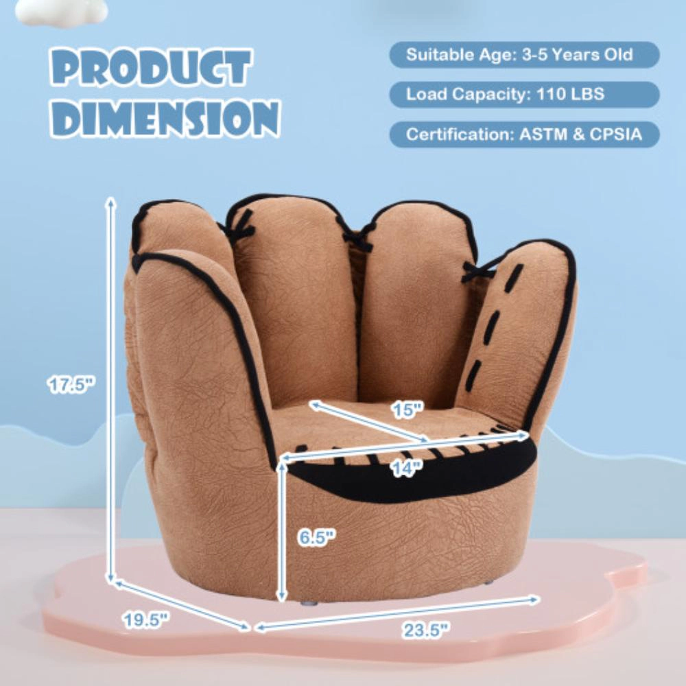 Hivvago Household Five Fingers Baseball Glove Shaped Kids Leisure Upholstered Sofa