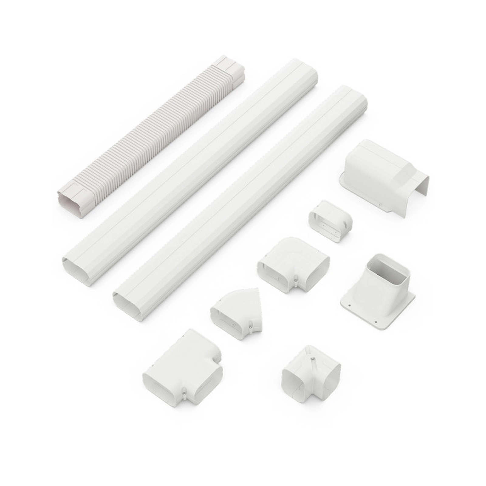 SUGIFT 4-in Wide 16.5-ft White PVC Mini Split Line Set Cover Kit for Ductless and Central Air Conditioners