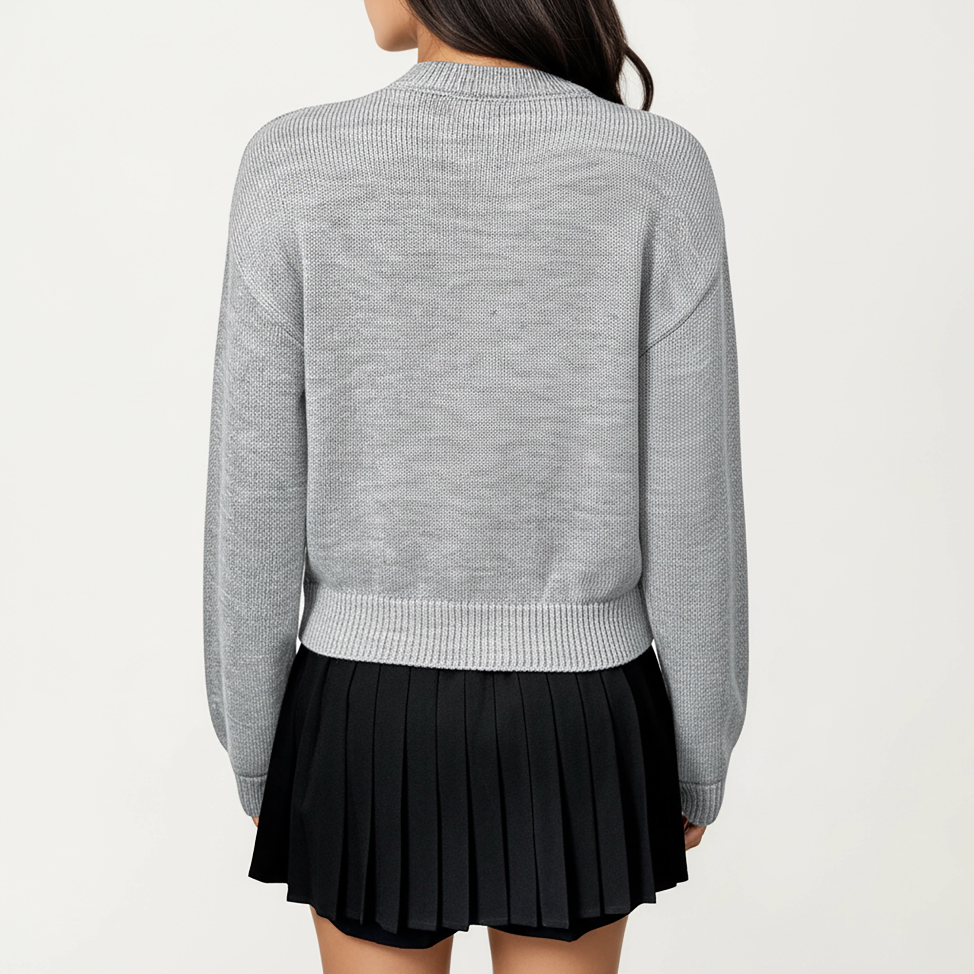 Anna-Kaci Women's Long Sleeve Knit Top with Dimensional Ribbon Design and Soft Textured Fabric for Stylish Everyday Wear