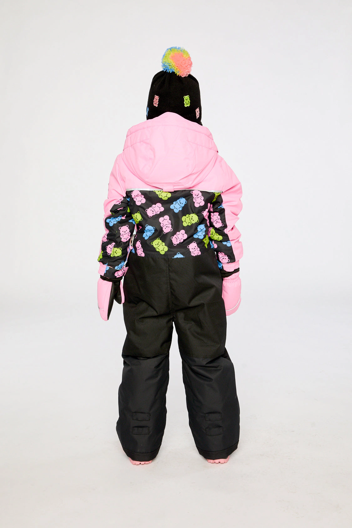 Deux par Girls Gummy Bear Print One Piece Play Snowsuit with Detachable Hood