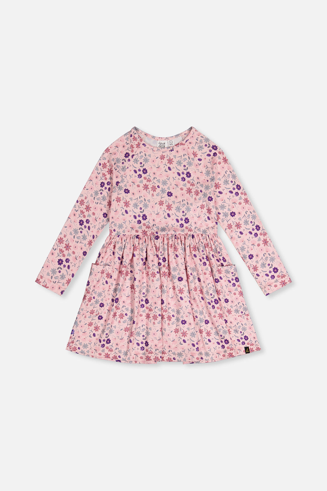 Deux par Girls Daisy Floral Print Long Sleeve Empire-Waist Dress
