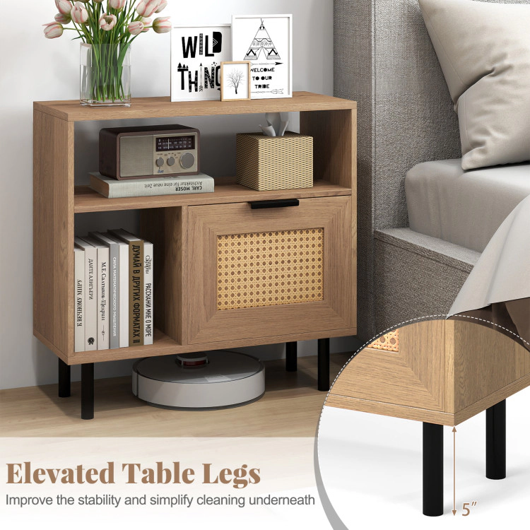 Hivvago Compact Accent Table with Cabinet and Storage Shelf – Ideal Side or End Table for Small Spaces