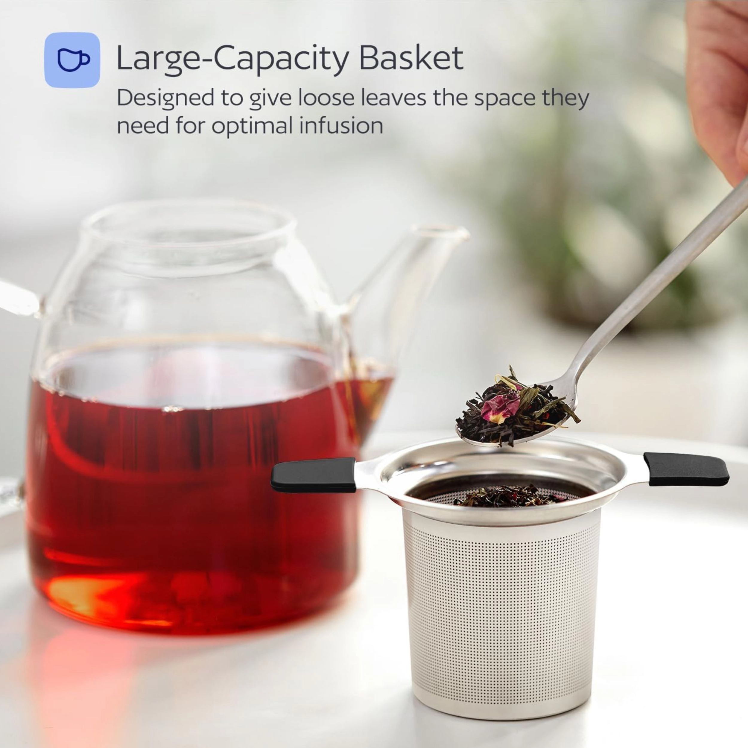 Stock Preferred Stainless Steel Tea Infuser with Lid Extra Fine Mesh Loose Leaf Strainer