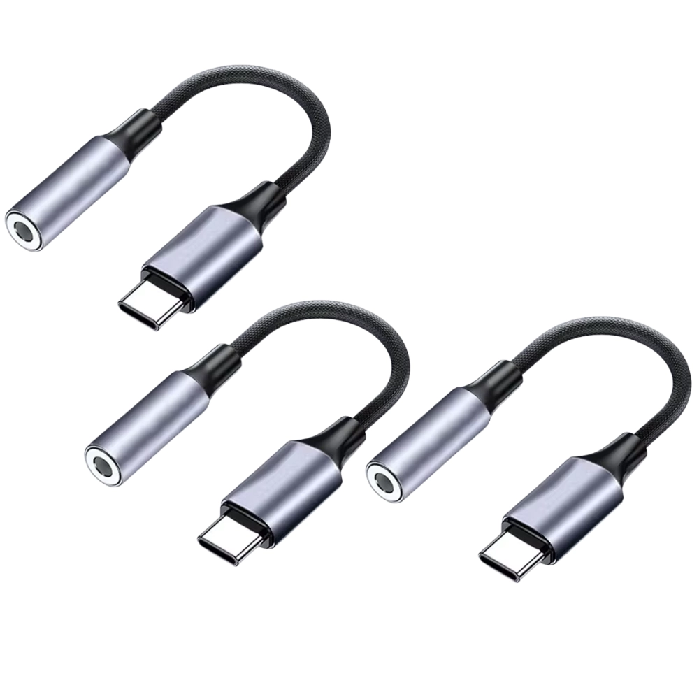 Qixxronics (3 Pack) USB C to 3.5mm Headphone Jack Adapter for iPhone 16 15, USB C to Aux for iPad Pro/ Galaxy / Pixel