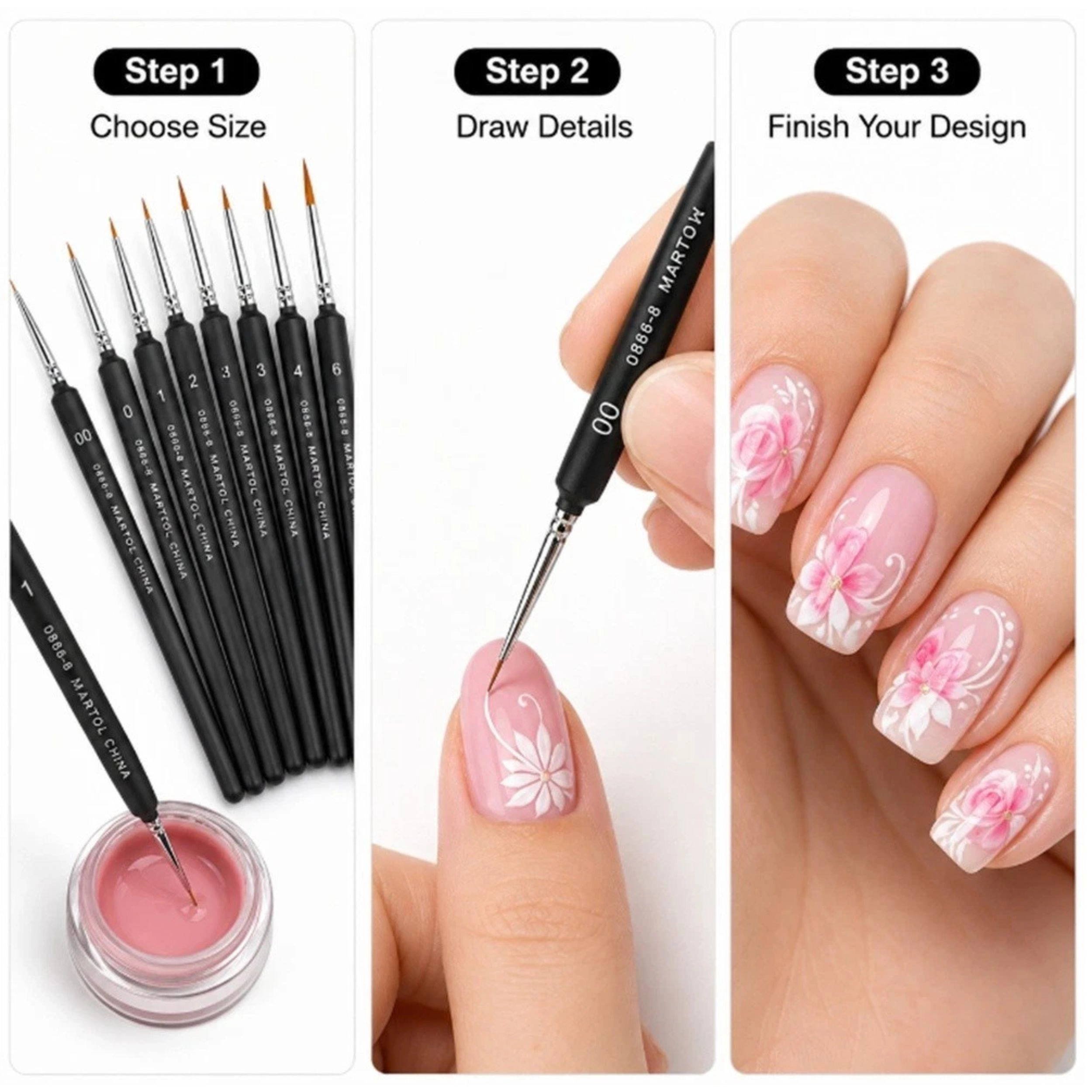 Home Collection 9-Piece Mini Weasel Hair Detail Paint Brush Set