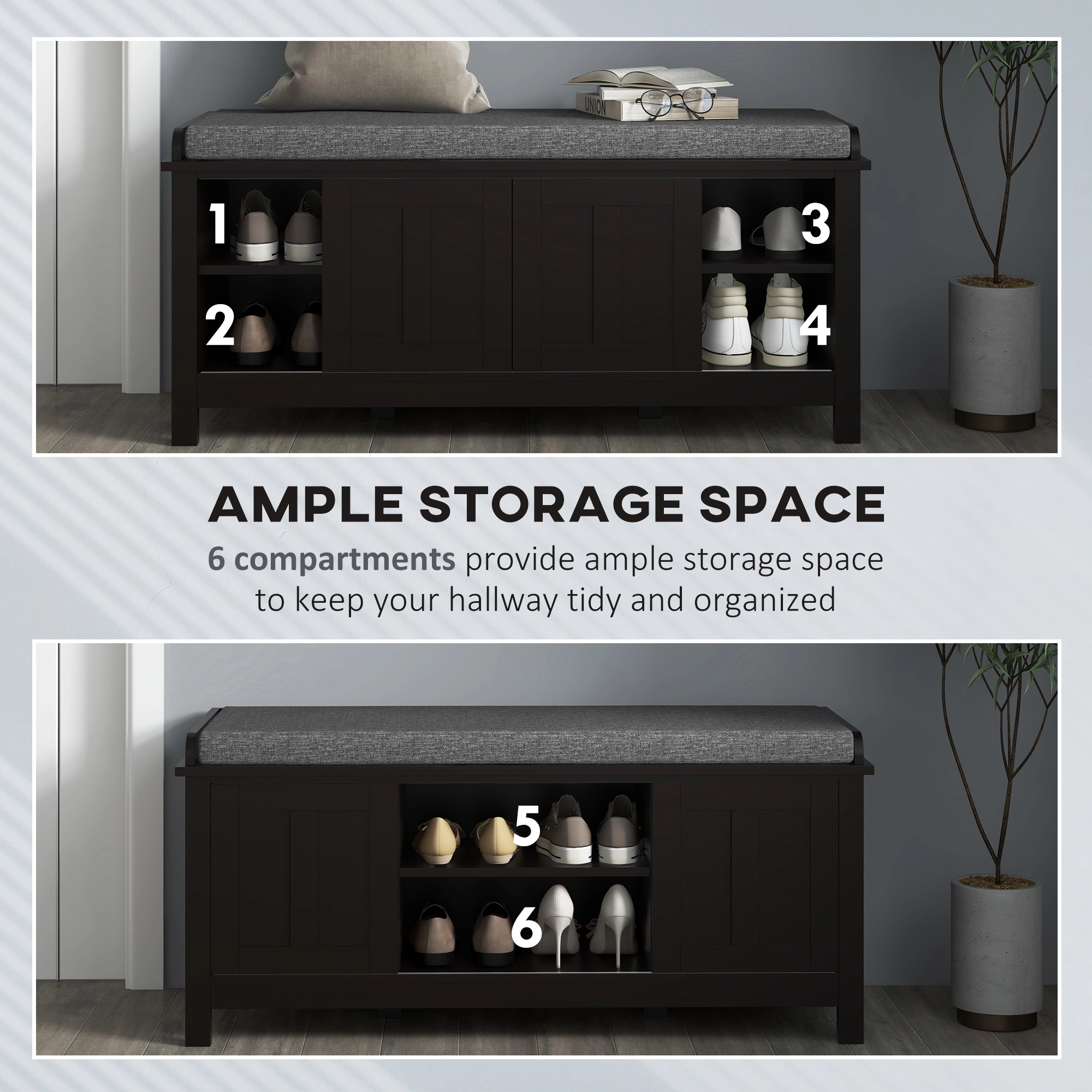 Hivvago Multi-Functional Shoe Storage Ottoman Bench