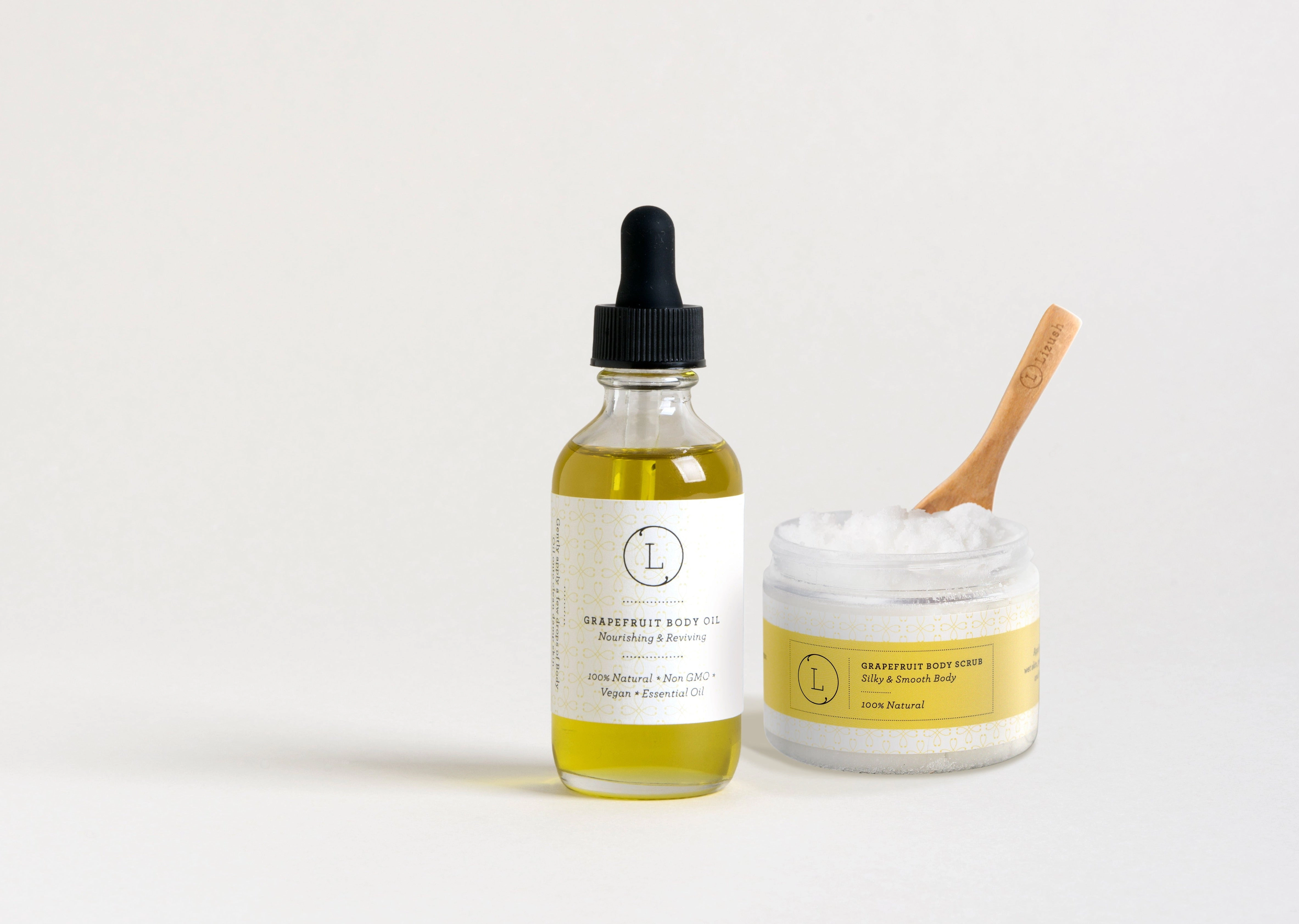 Moisturizing set - Grapefruit Body Oil and Body Scrub