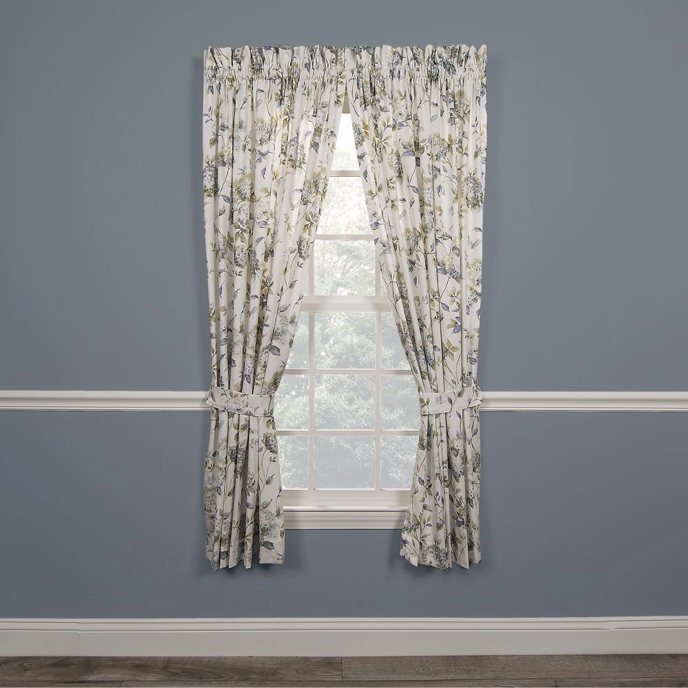 Ellis Curtain Abigail Design Printed Room Darkening 2-Piece Window Rod Pocket Pair Set with 2 Tiers - 56x24