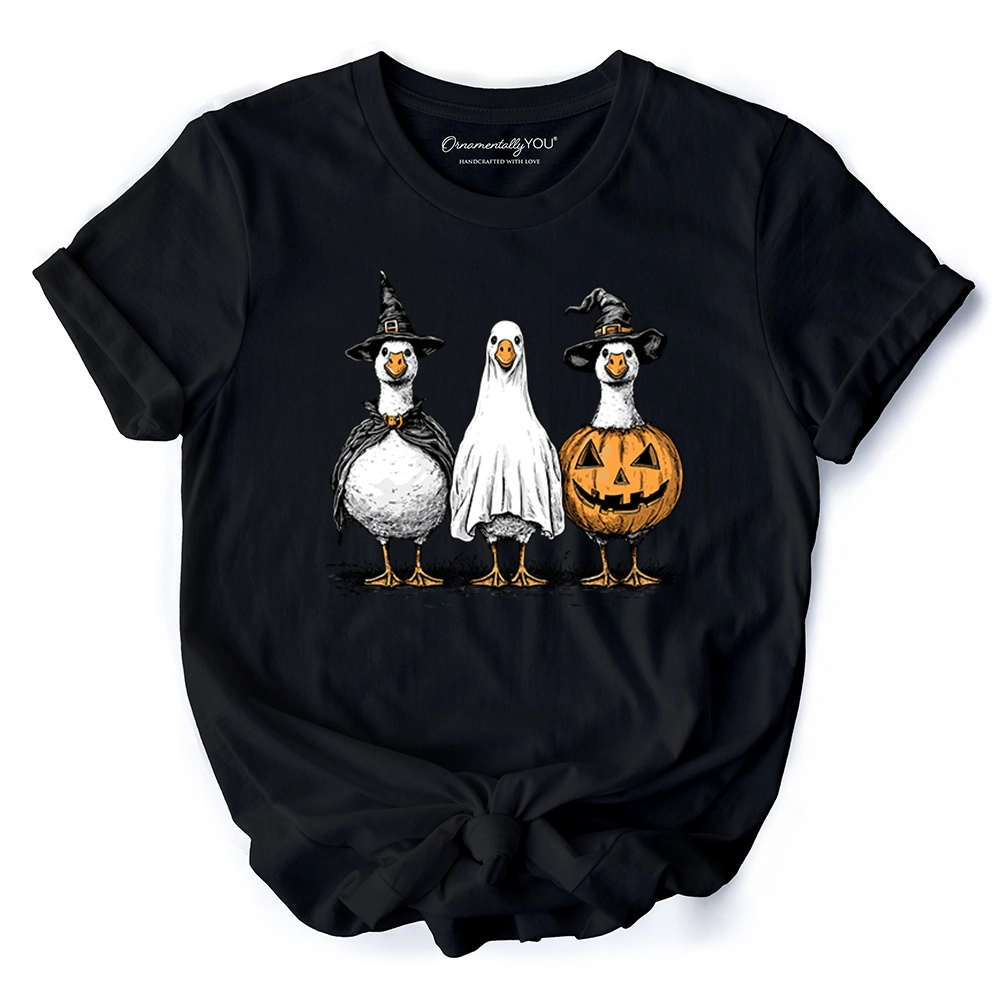 OrnamentallyYou Unisex Haunting Honkers Goose Funny Halloween T-Shirt