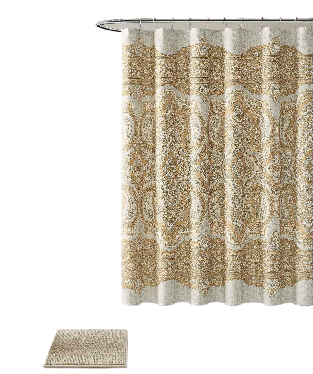 Kate Aurora French Chateau Paisley Chic Premium Fabric Shower Curtain