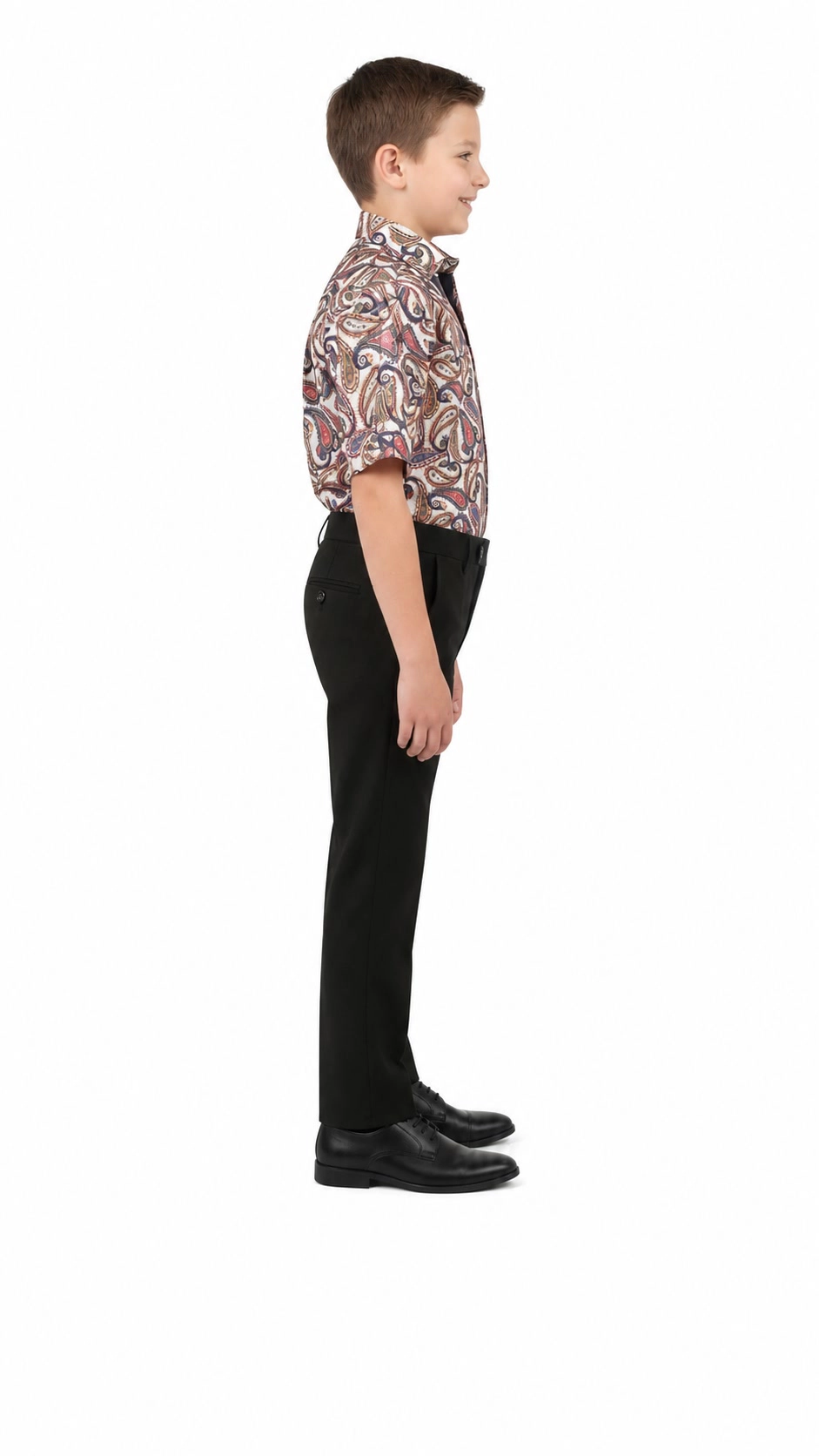 Elie Balleh Boys Slim Fit Royal Paisley Button-Down Shirt