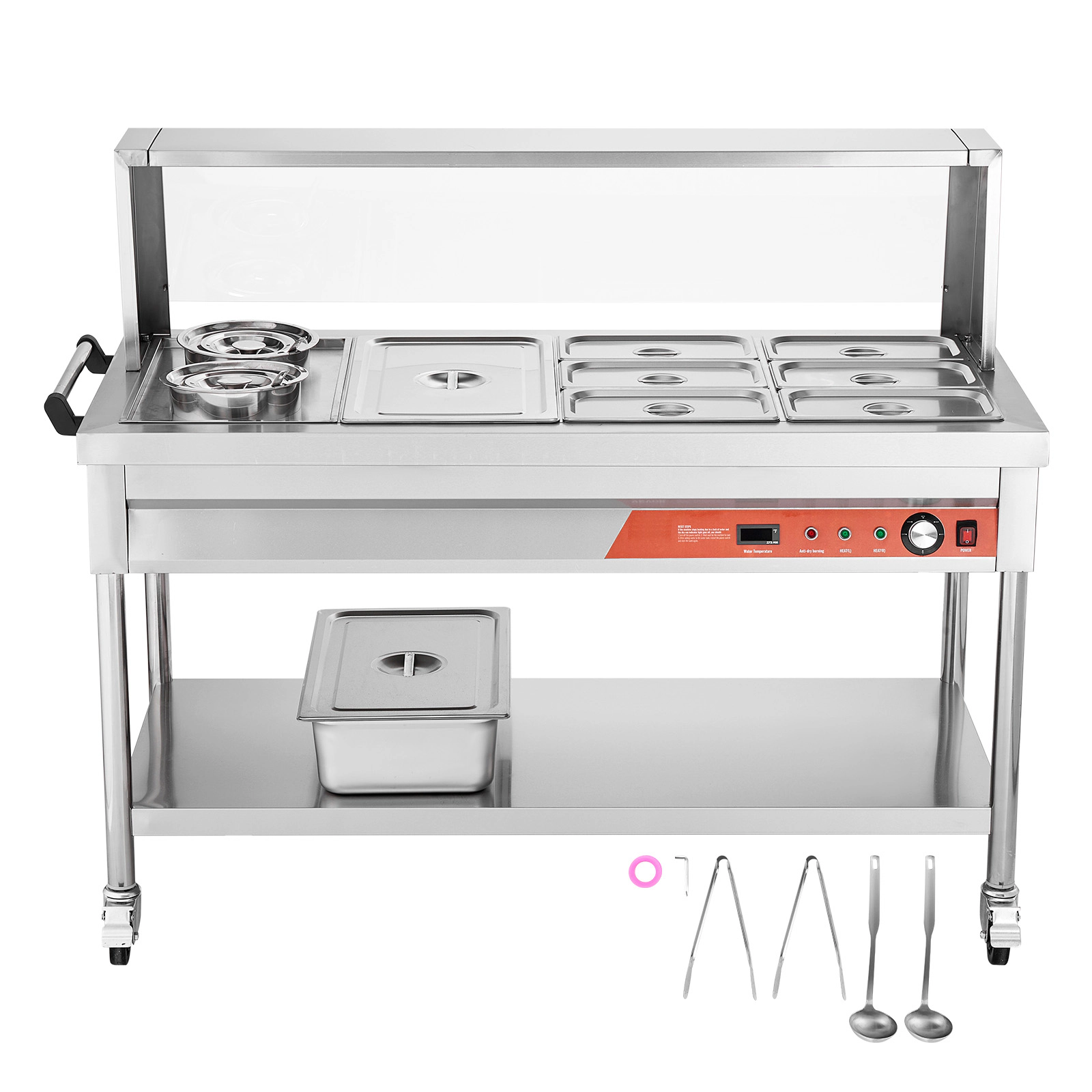 HONGGE Commercial Food Warmer, Pans Electric Steam Table