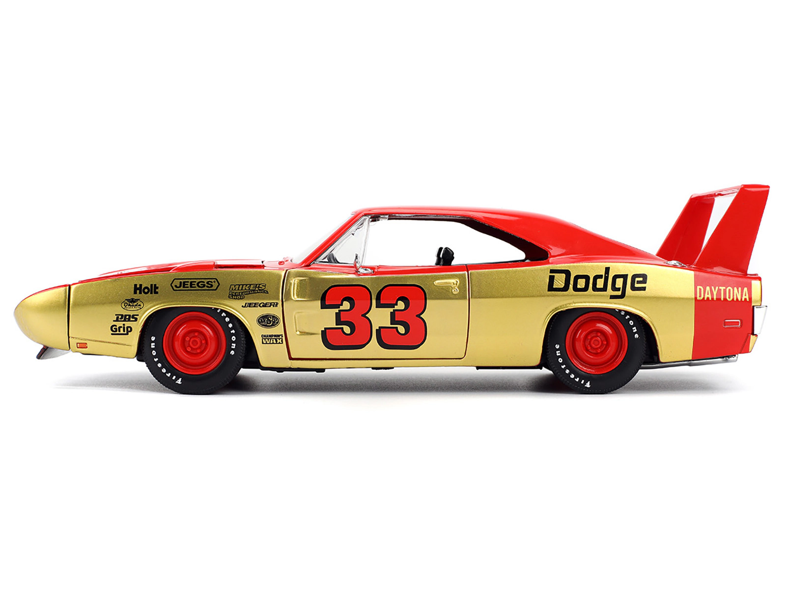 Jada 1969 Dodge Charger Daytona #33 Red and Gold Metallic with Graphics "Bigtime Muscle" Series 1/24 Diecast