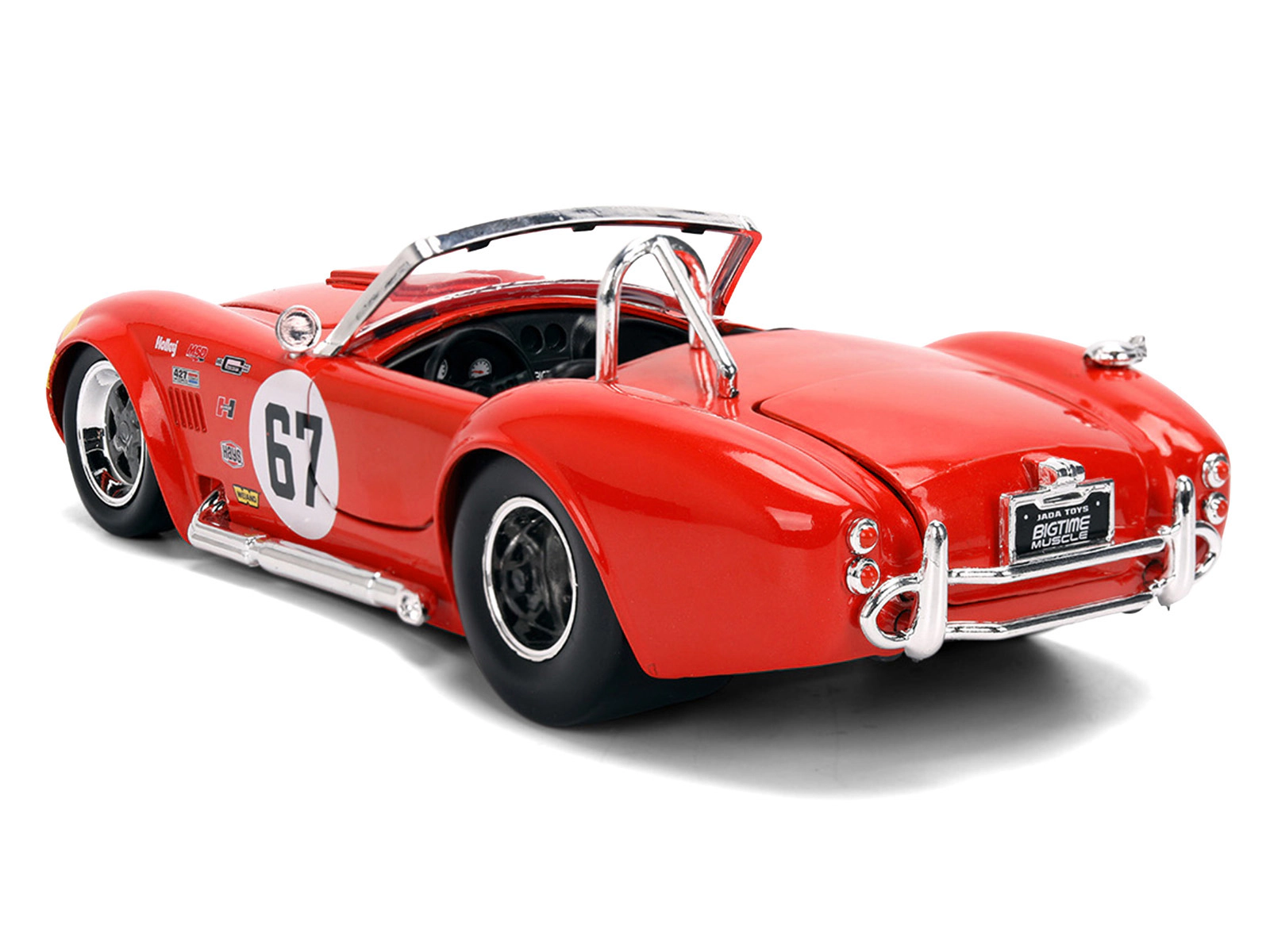 Jada 1965 Shelby Cobra 427 S/C #67 Red with Yellow Stripe "Bigtime Muscle" Series 1/24 Diecast Model Car by Jada