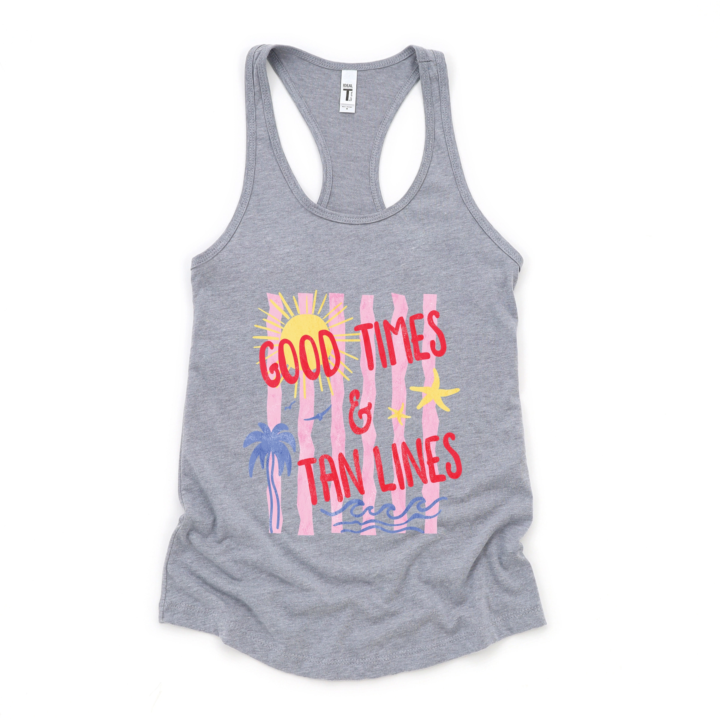 Simply Sage Market - Good Times & Tan Lines Stripes Women's Graphic Racerback Tank Top
