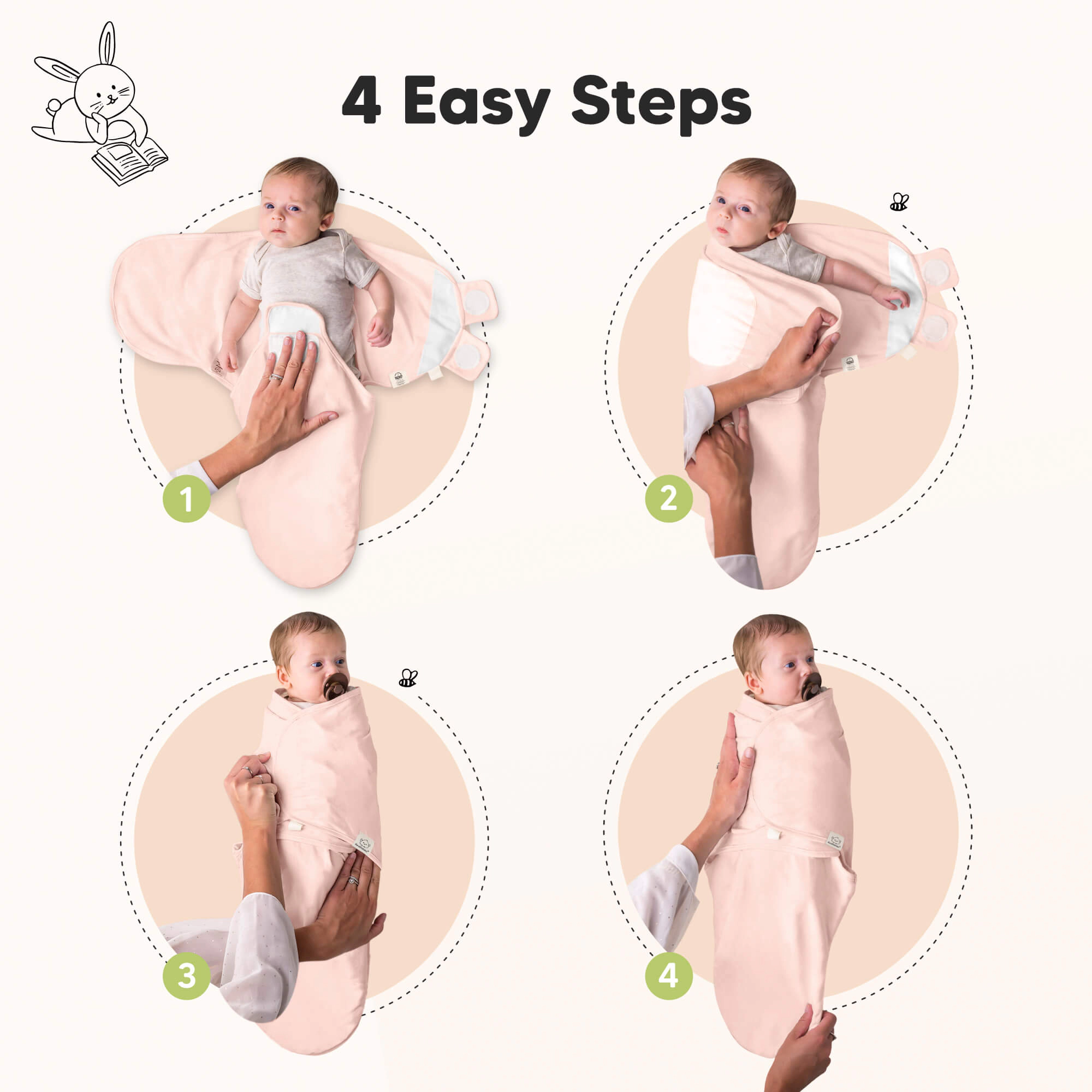 KeaBabies 3-Pack Soothe Swaddle Wraps