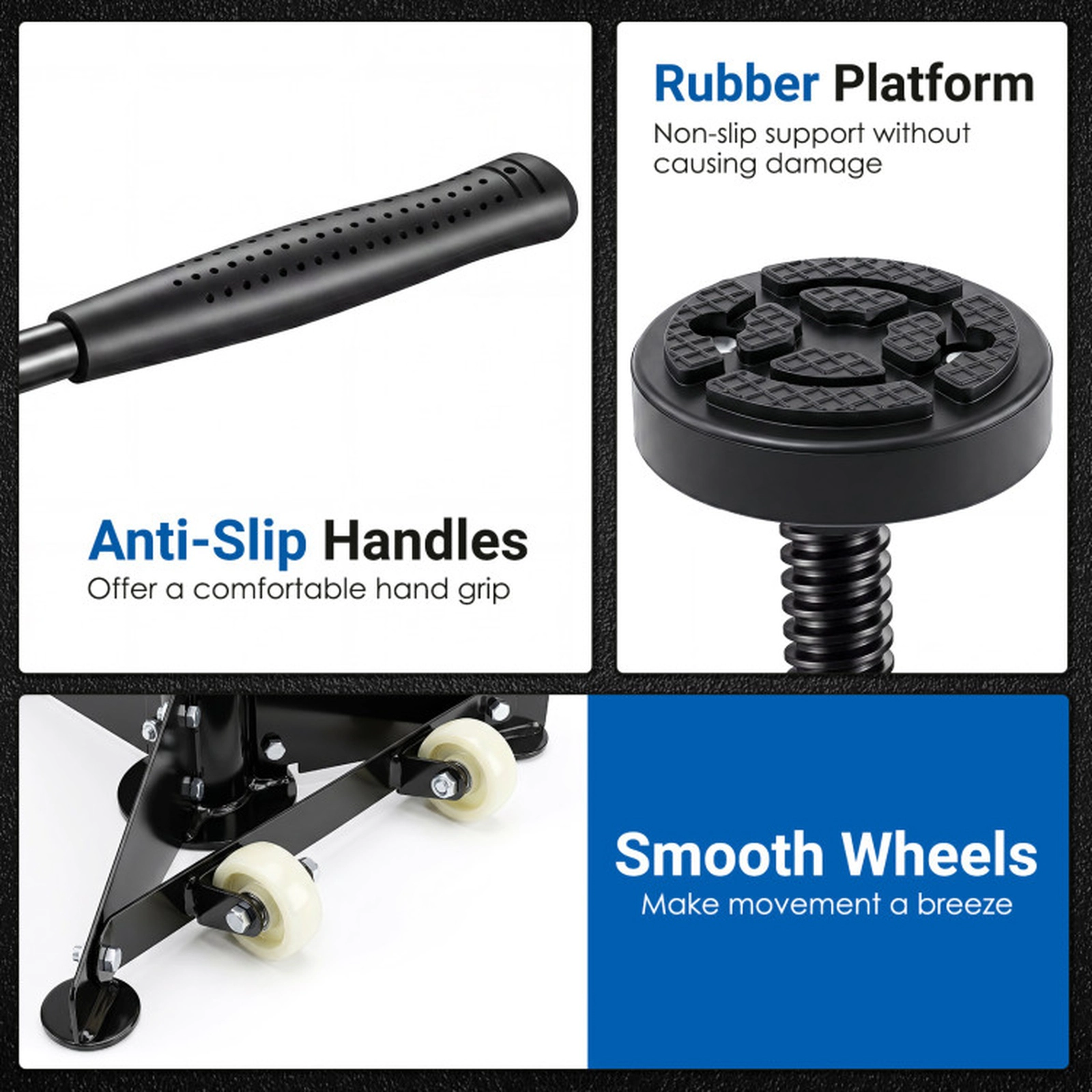 SUGIFT 1654-lb Capacity Underhoist Support Stand with 38.5-in to 75.5-in Self-Locking Height Adjustment