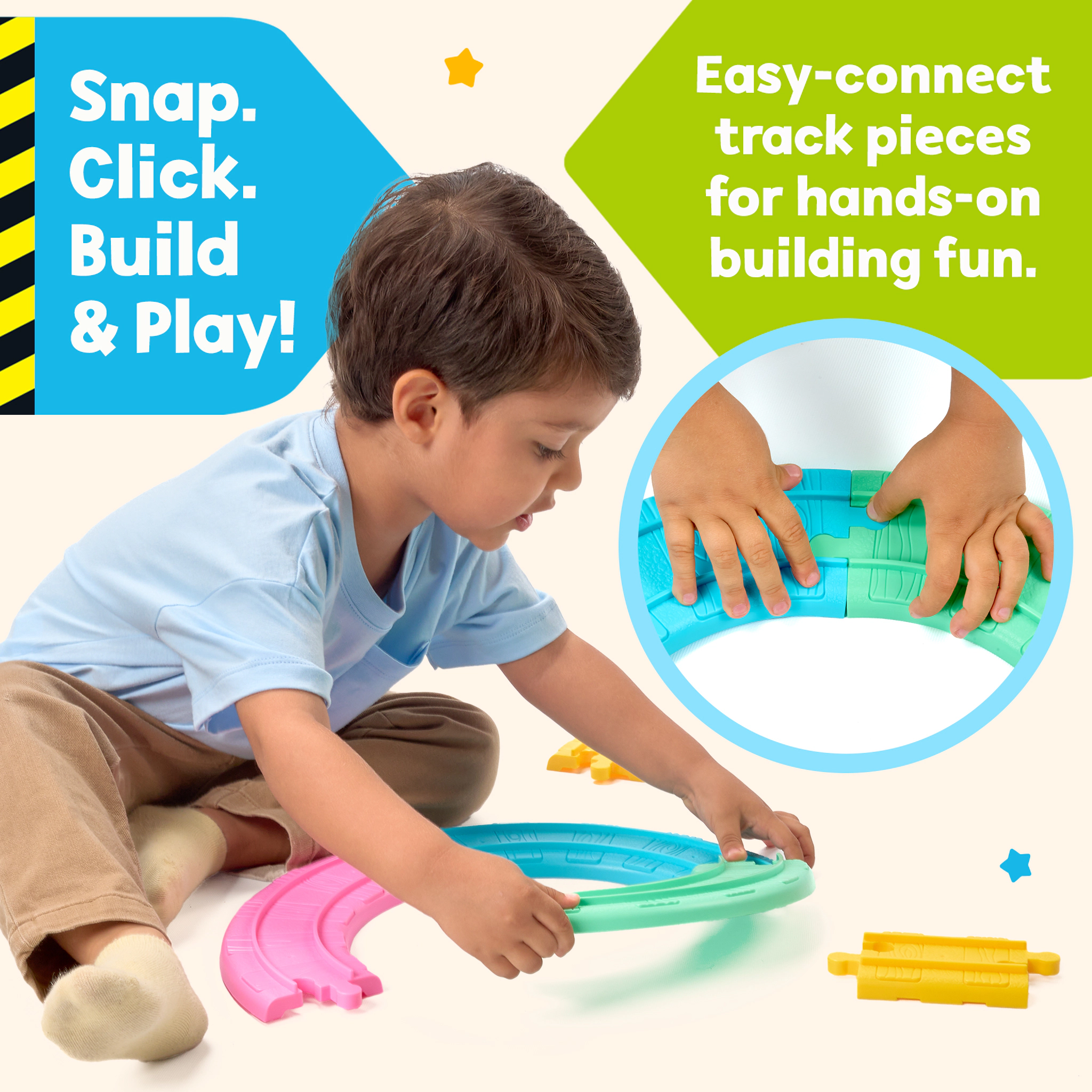 Pinkfong Kids Baby Shark Train Track Expansion Set - Flexible Snap-Together Track Pieces for Baby Shark Musical Train