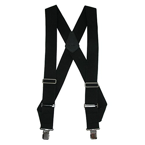 CTM Men's Elastic Basic Trucker Side Clip Suspender