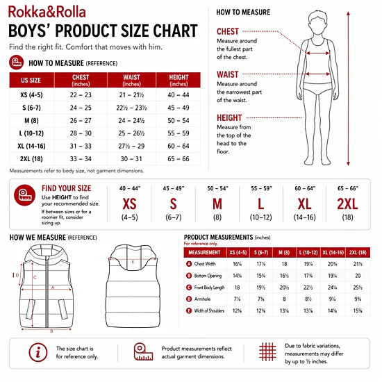Rokka&Rolla Little & Big Kid Boys Everett Hooded Puffer Vest