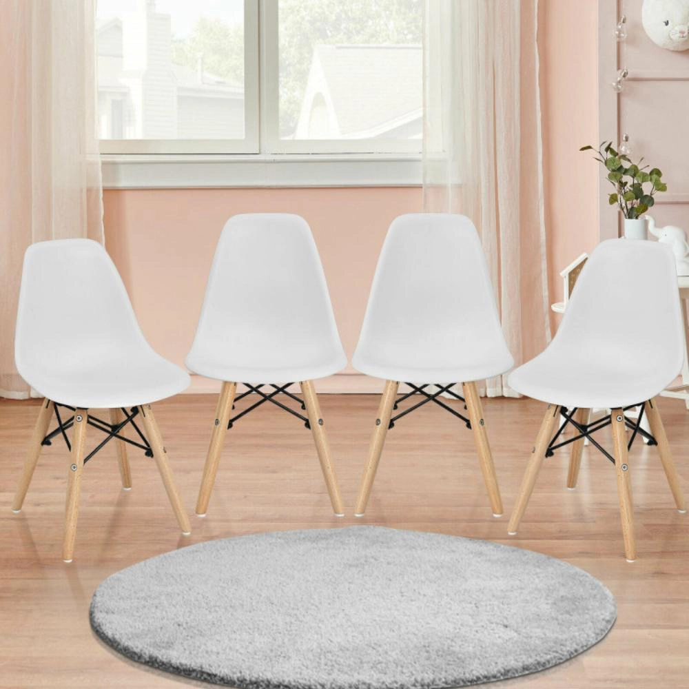 Hivvago 4 Pcs Children Chair Set Medieval Style Dining Chairs With Wood Legs
